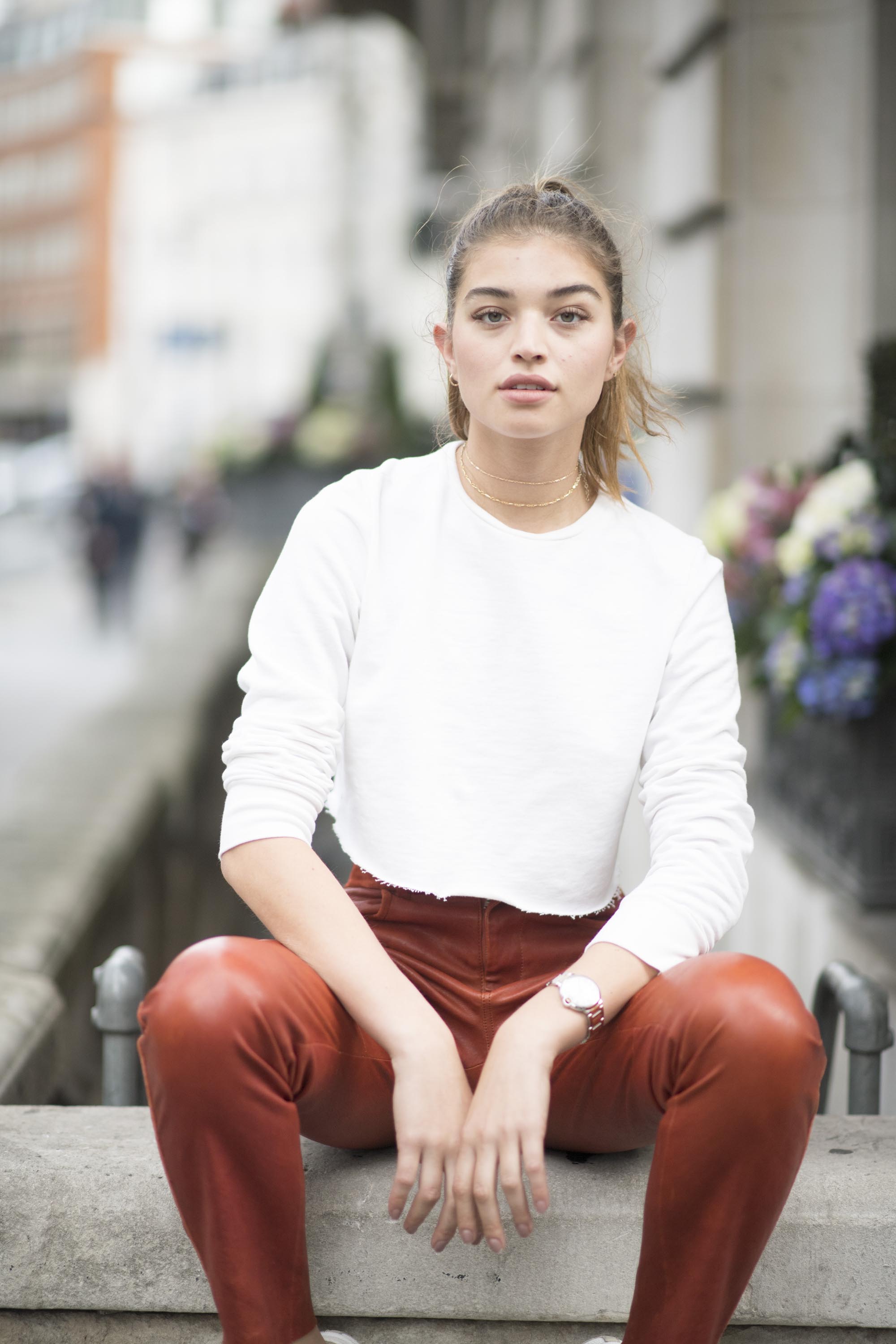 Sarah Harris street style in London