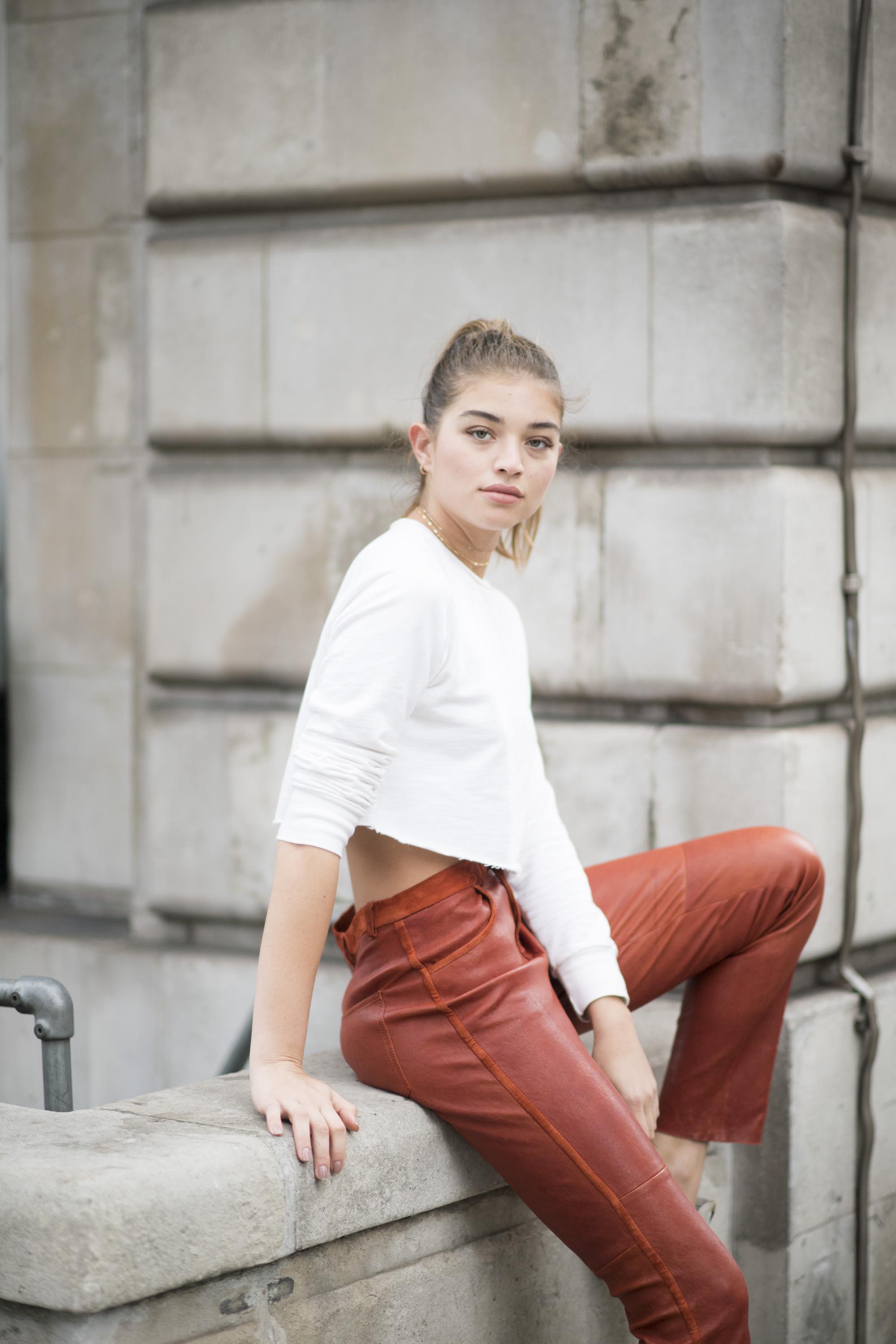 Sarah Harris street style in London