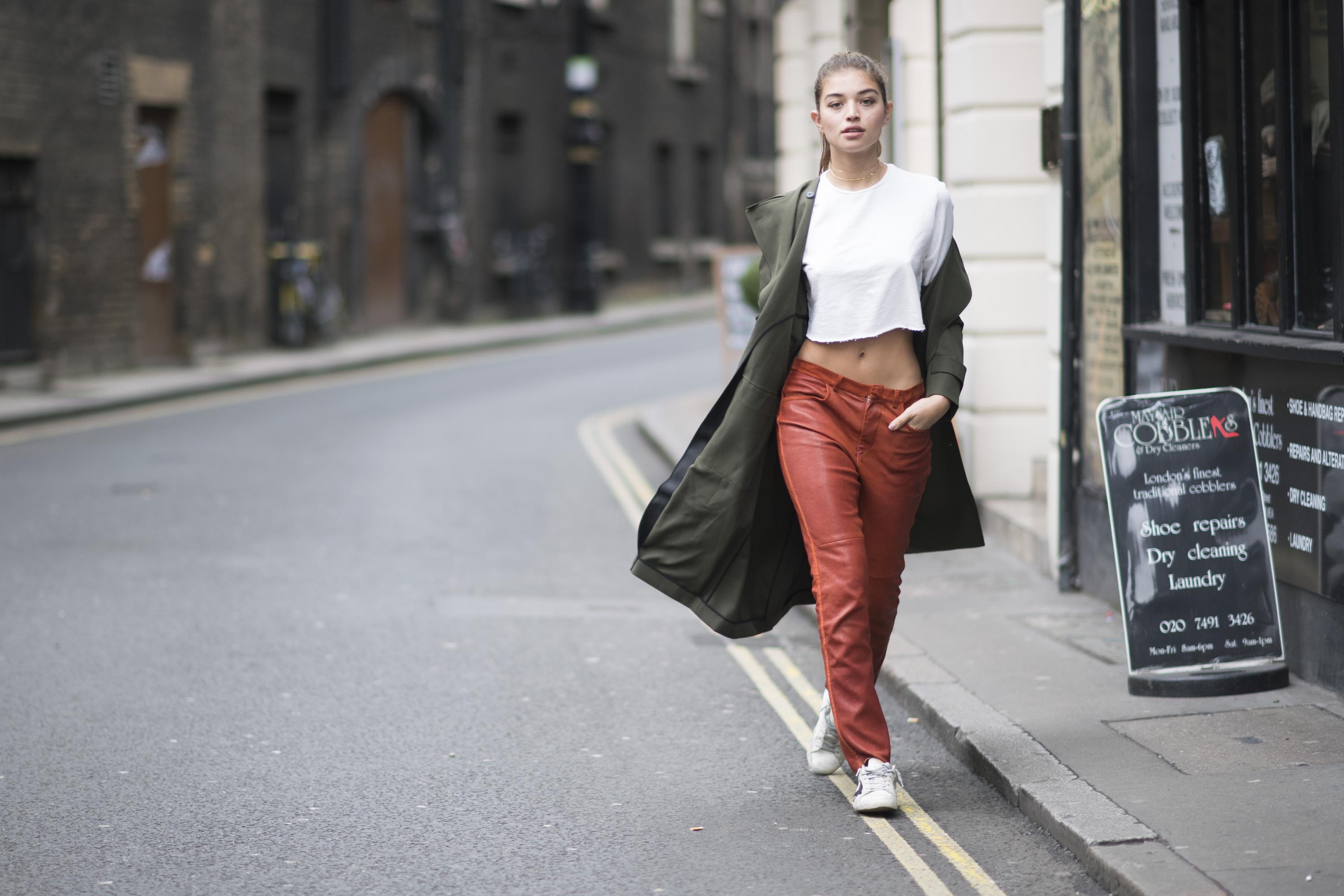 Sarah Harris street style in London