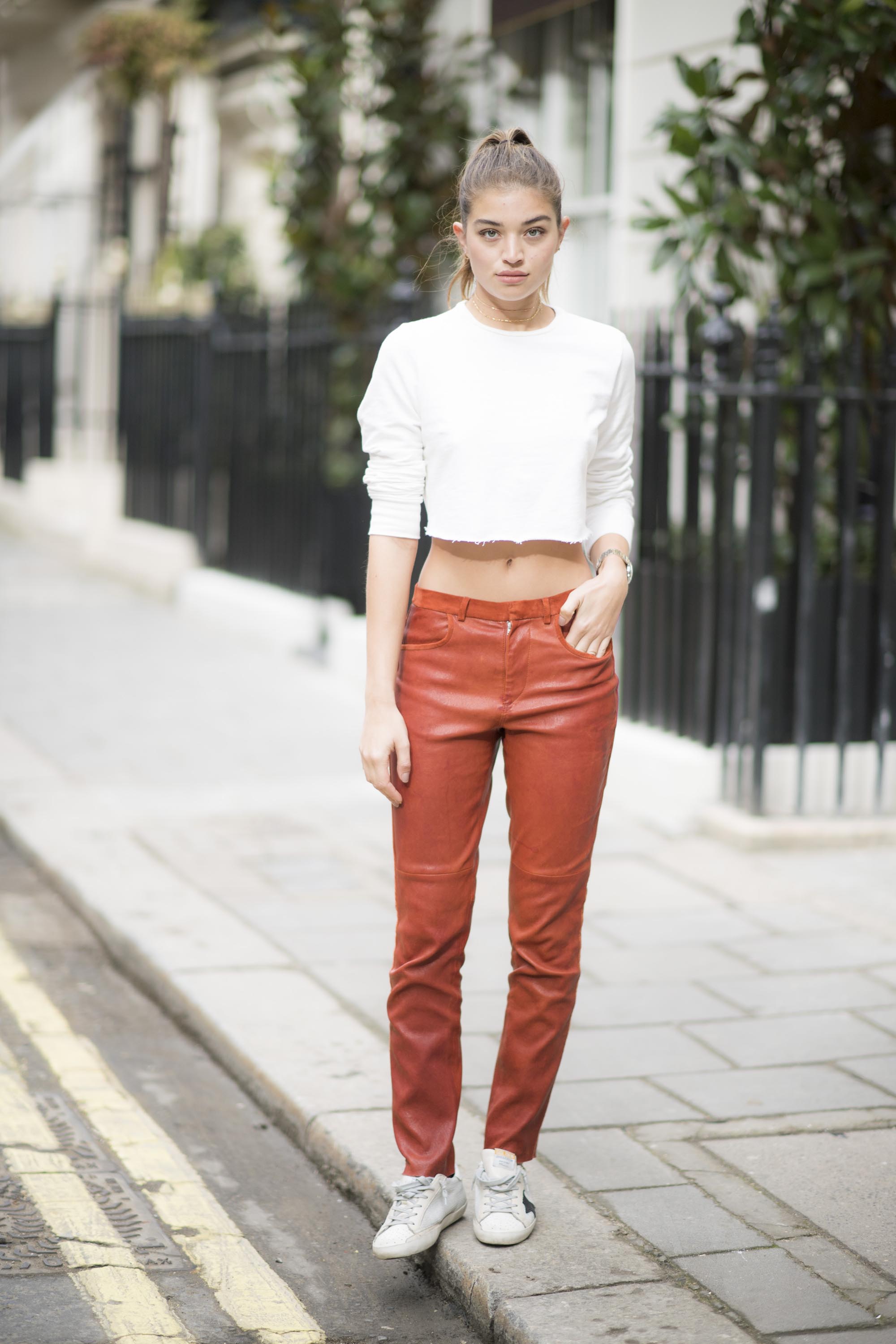 Sarah Harris street style in London