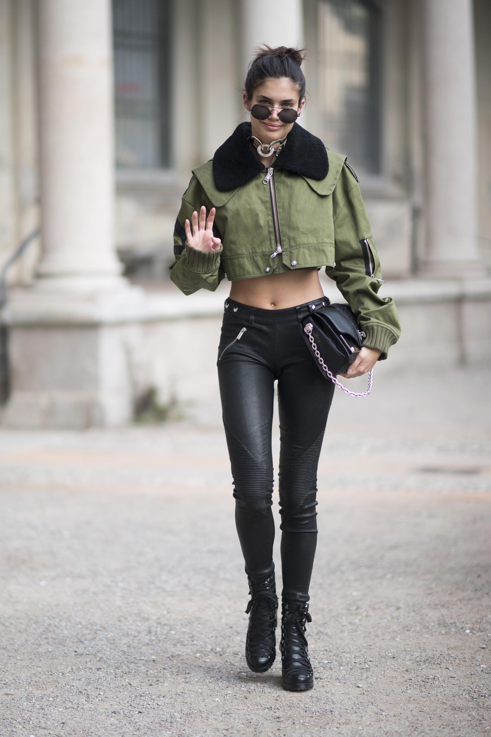 Sara Sampaio street style in Milan