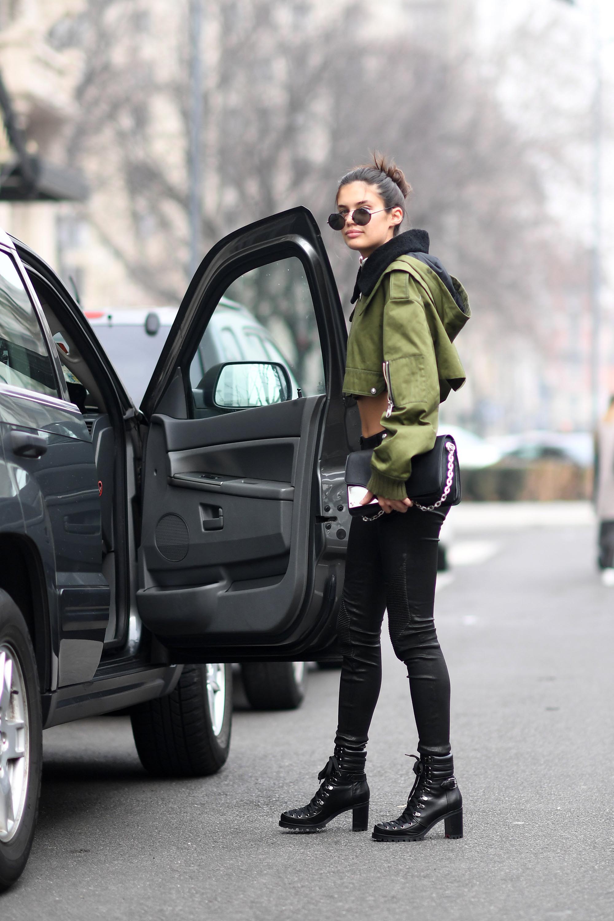 Sara Sampaio street style in Milan