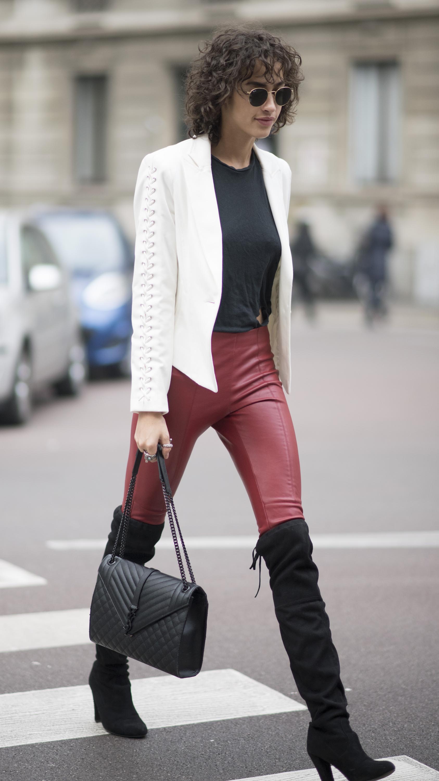 Alanna Arrington is seen during Milan Fashion Week Fall/Winter