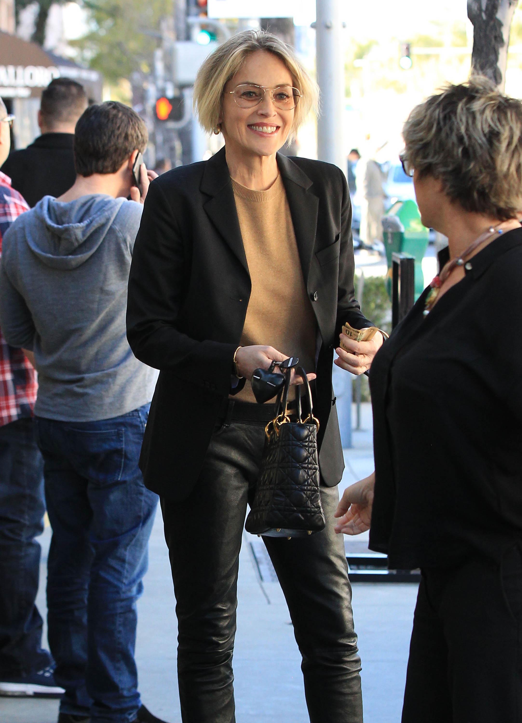 Sharon Stone is seen in Los Angeles