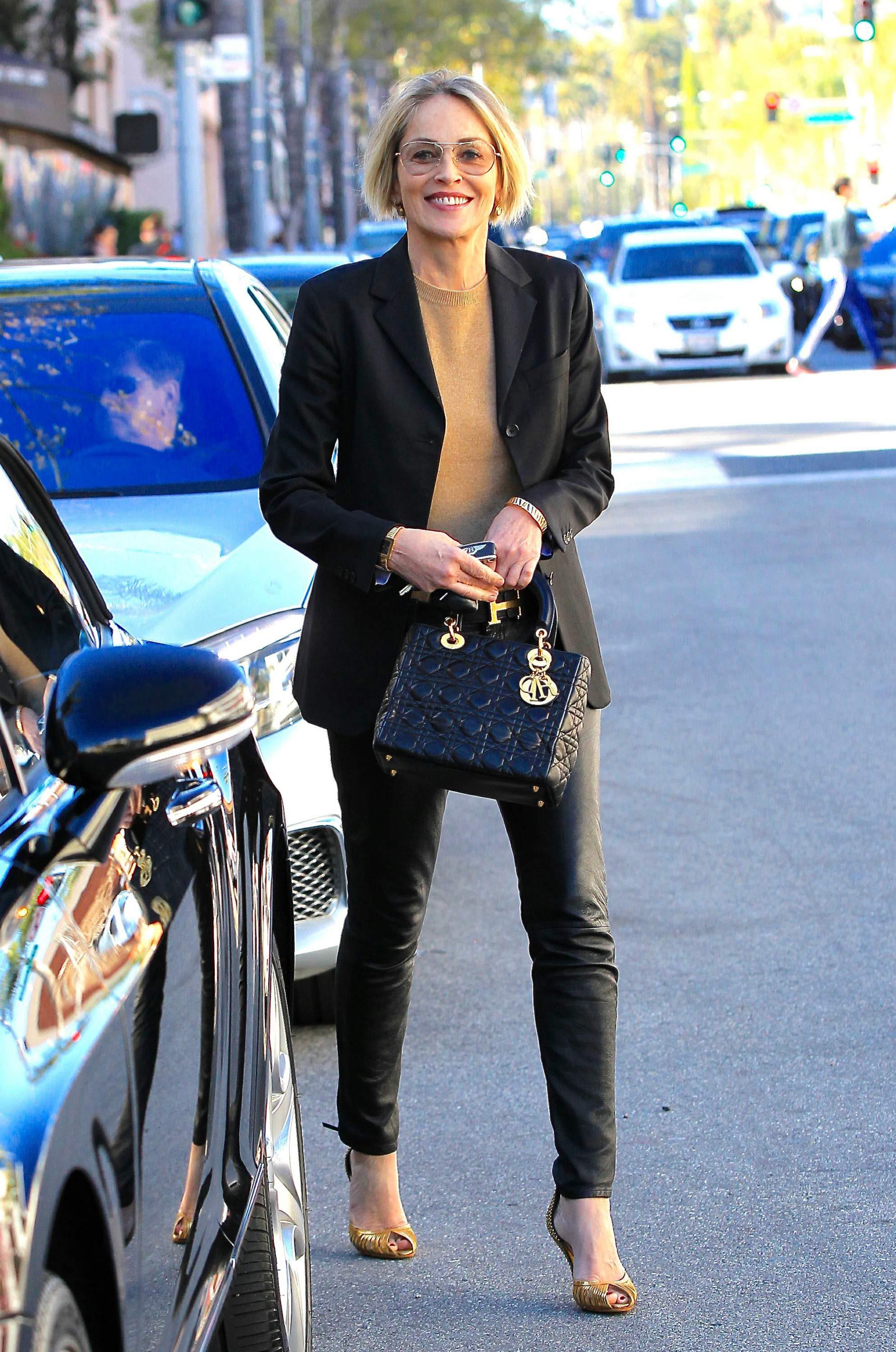 Sharon Stone is seen in Los Angeles