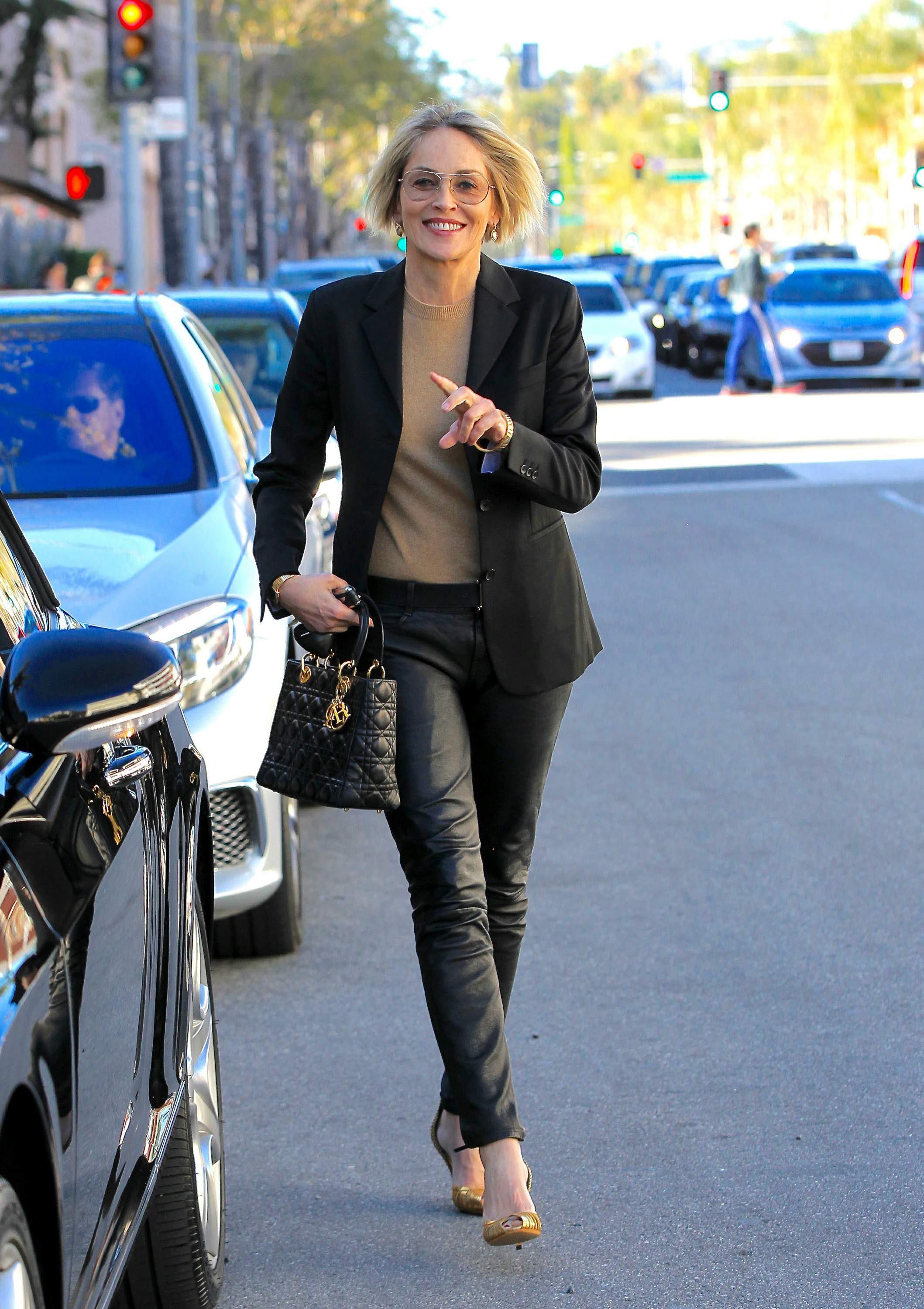 Sharon Stone is seen in Los Angeles