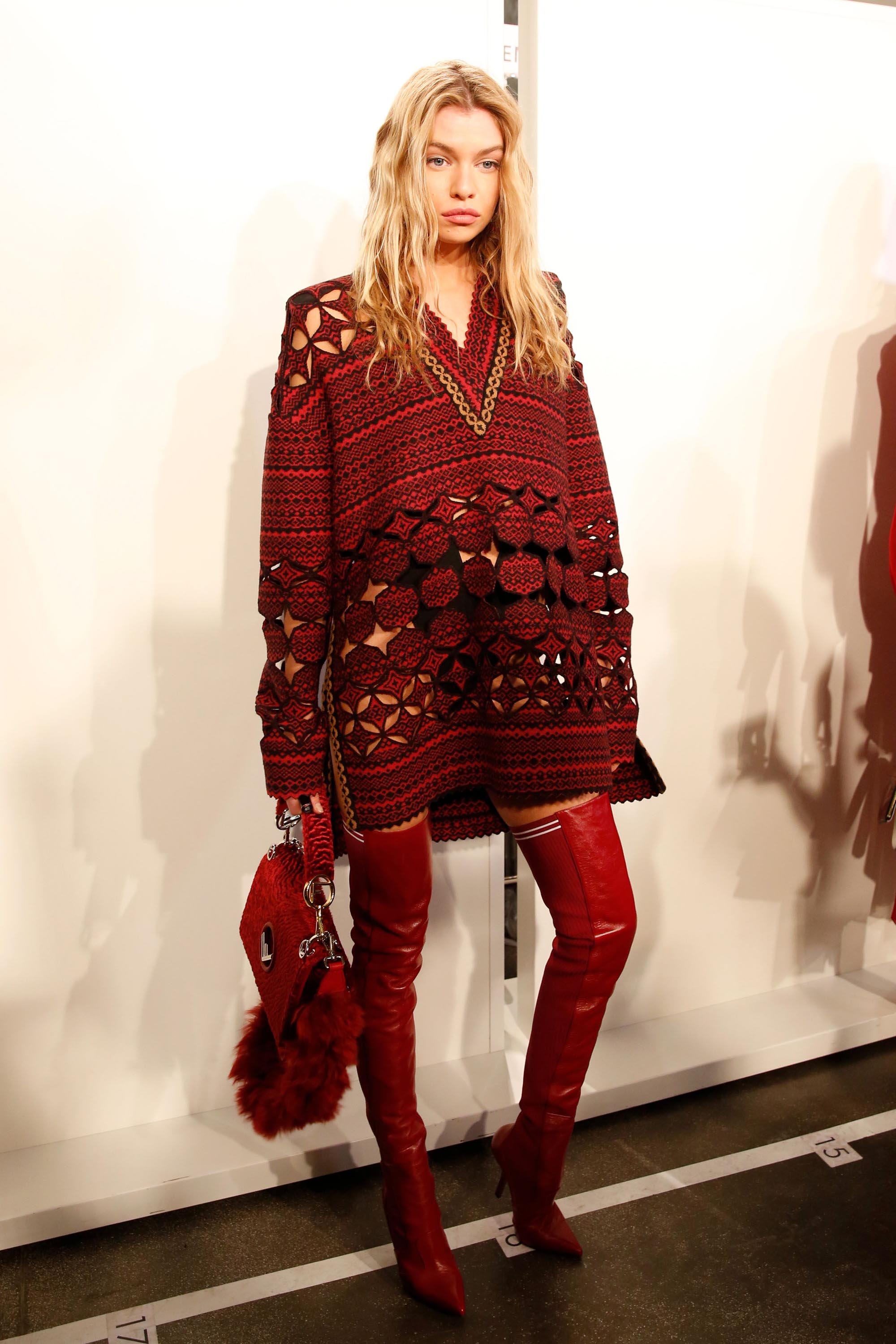 Stella Maxwell attends Fendi show