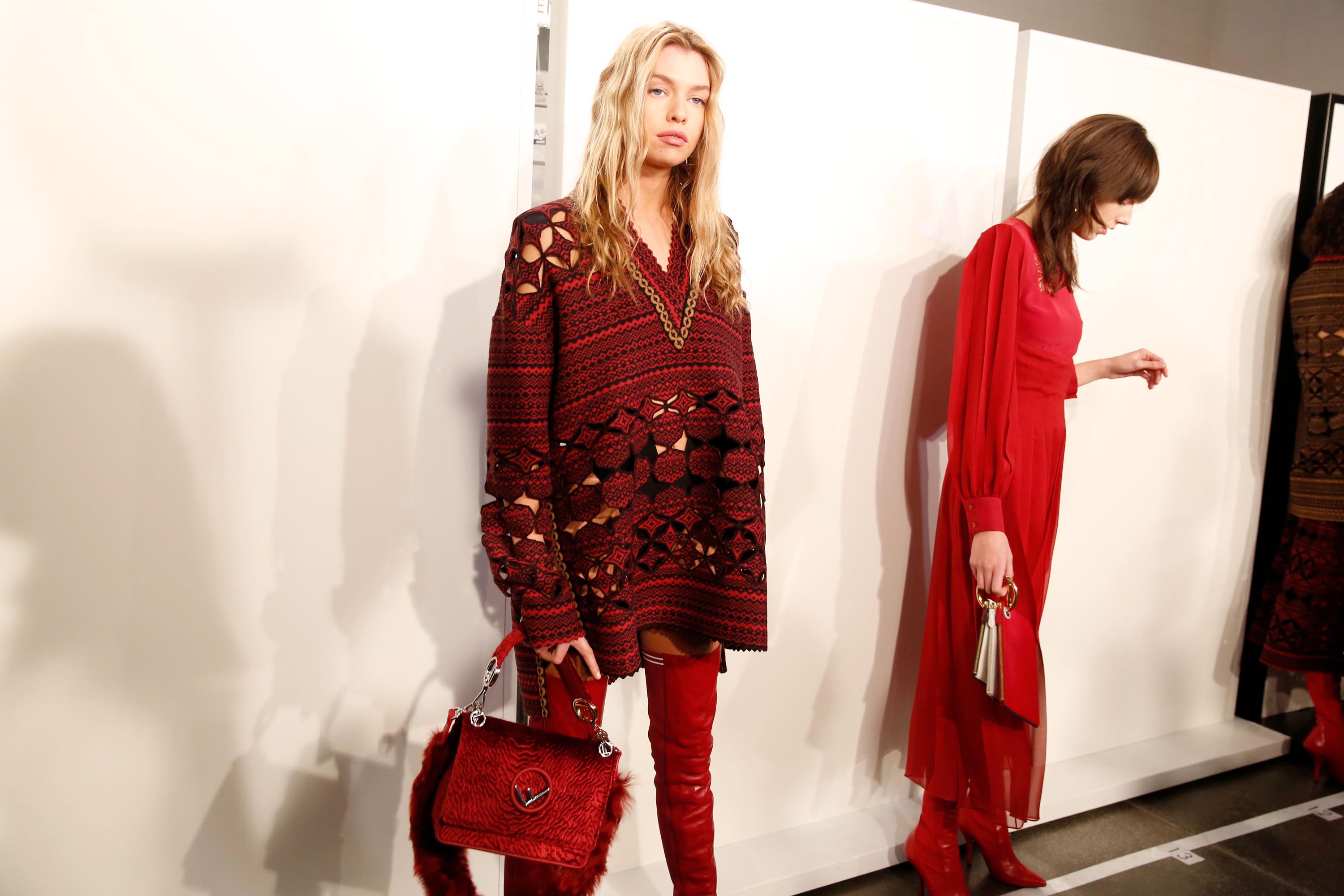 Stella Maxwell attends Fendi show