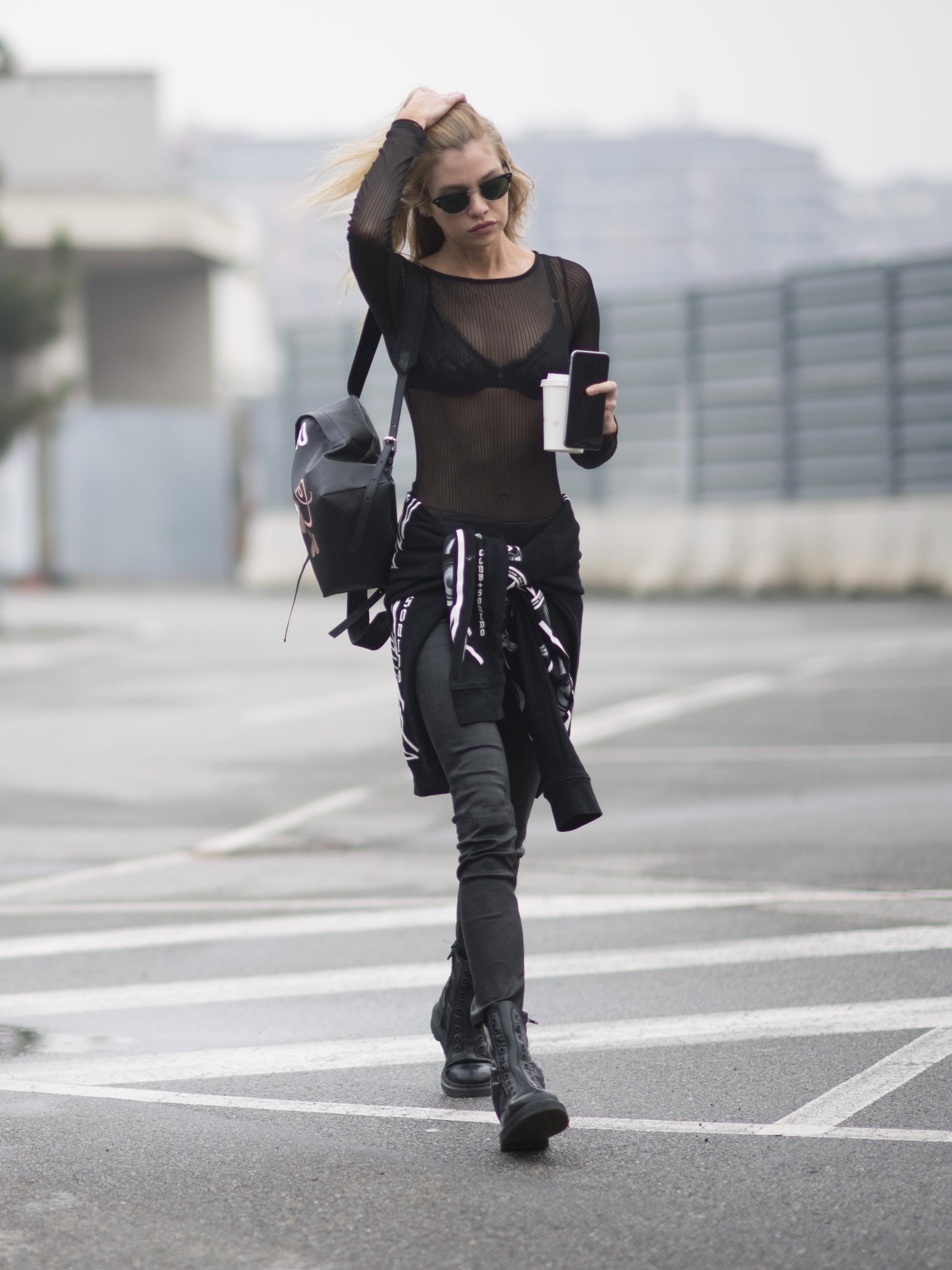 Stella Maxwell is seen during Milan Fashion Week