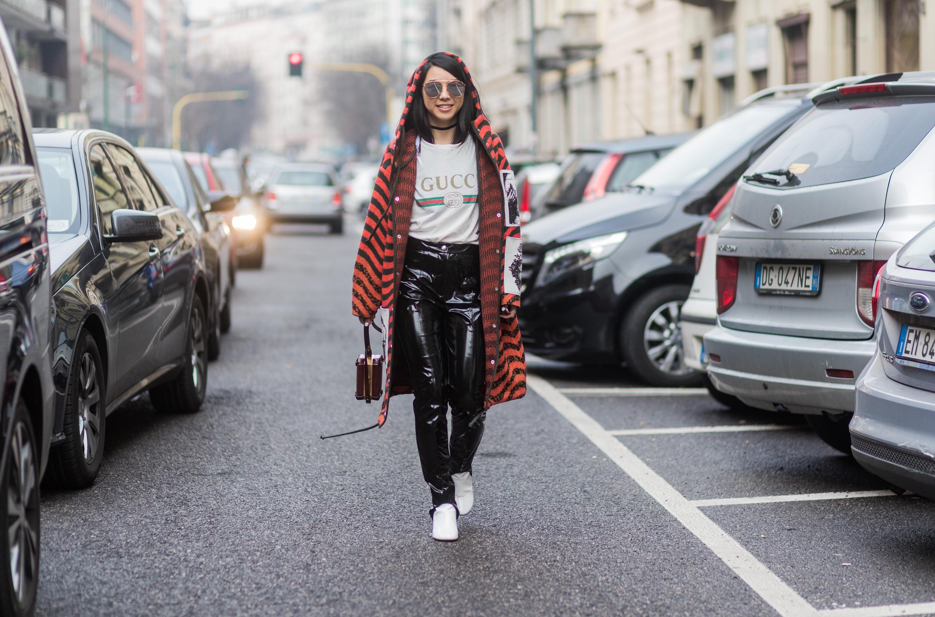 Street style during Milan Fashion Week Fall/Winter 2017/18