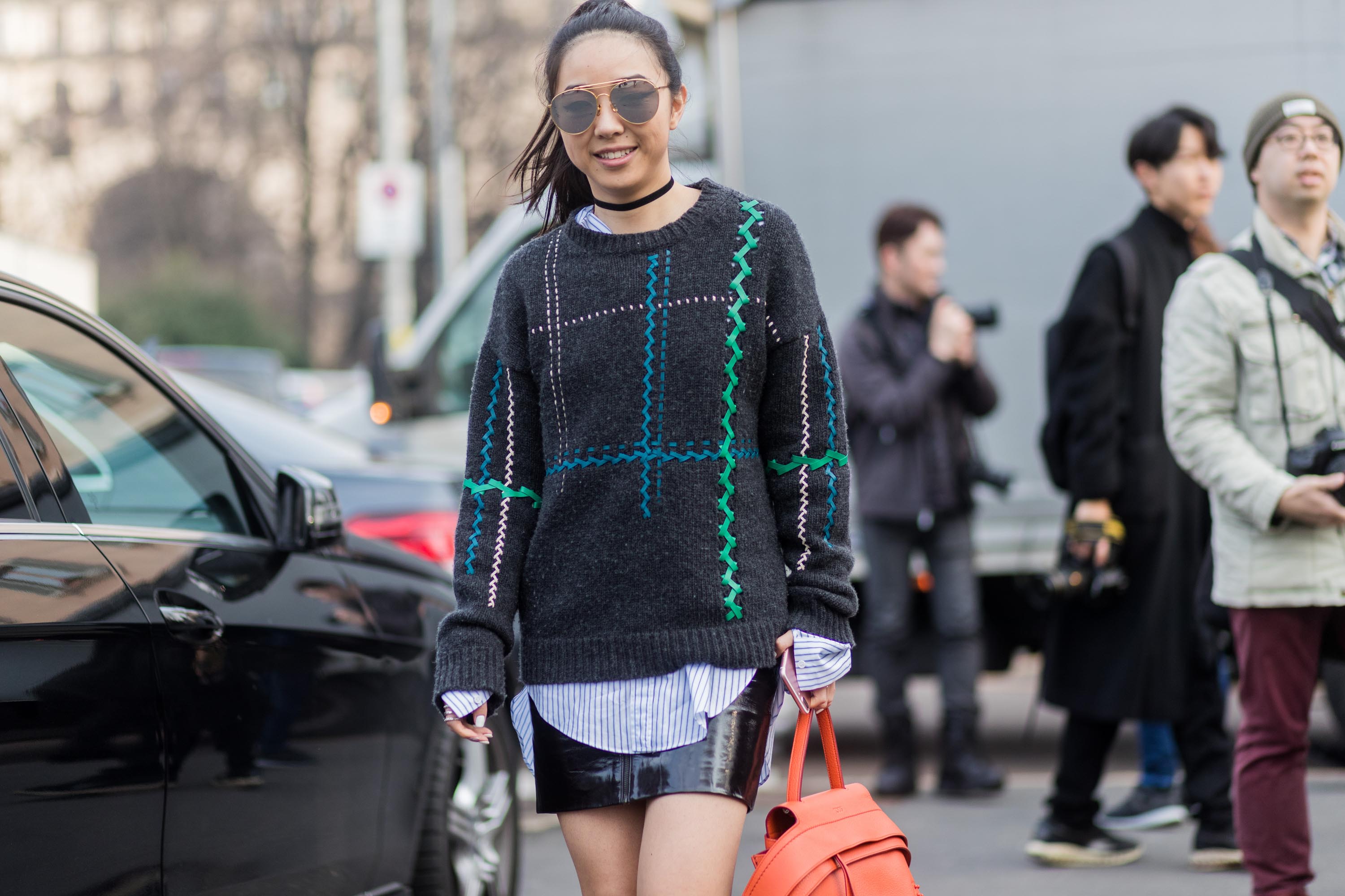 Street style during Milan Fashion Week Fall/Winter 2017/18