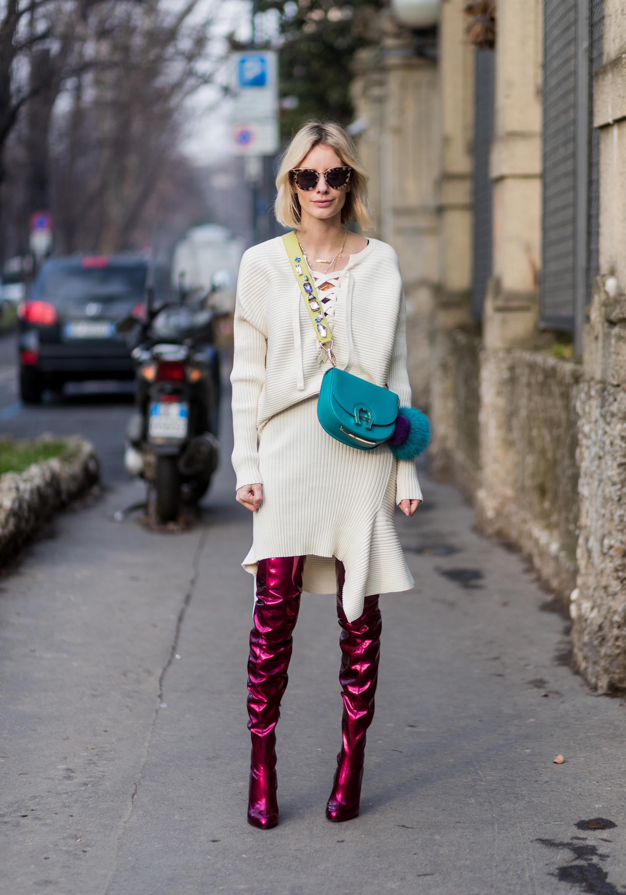 Street style during Milan Fashion Week Fall/Winter 2017/18