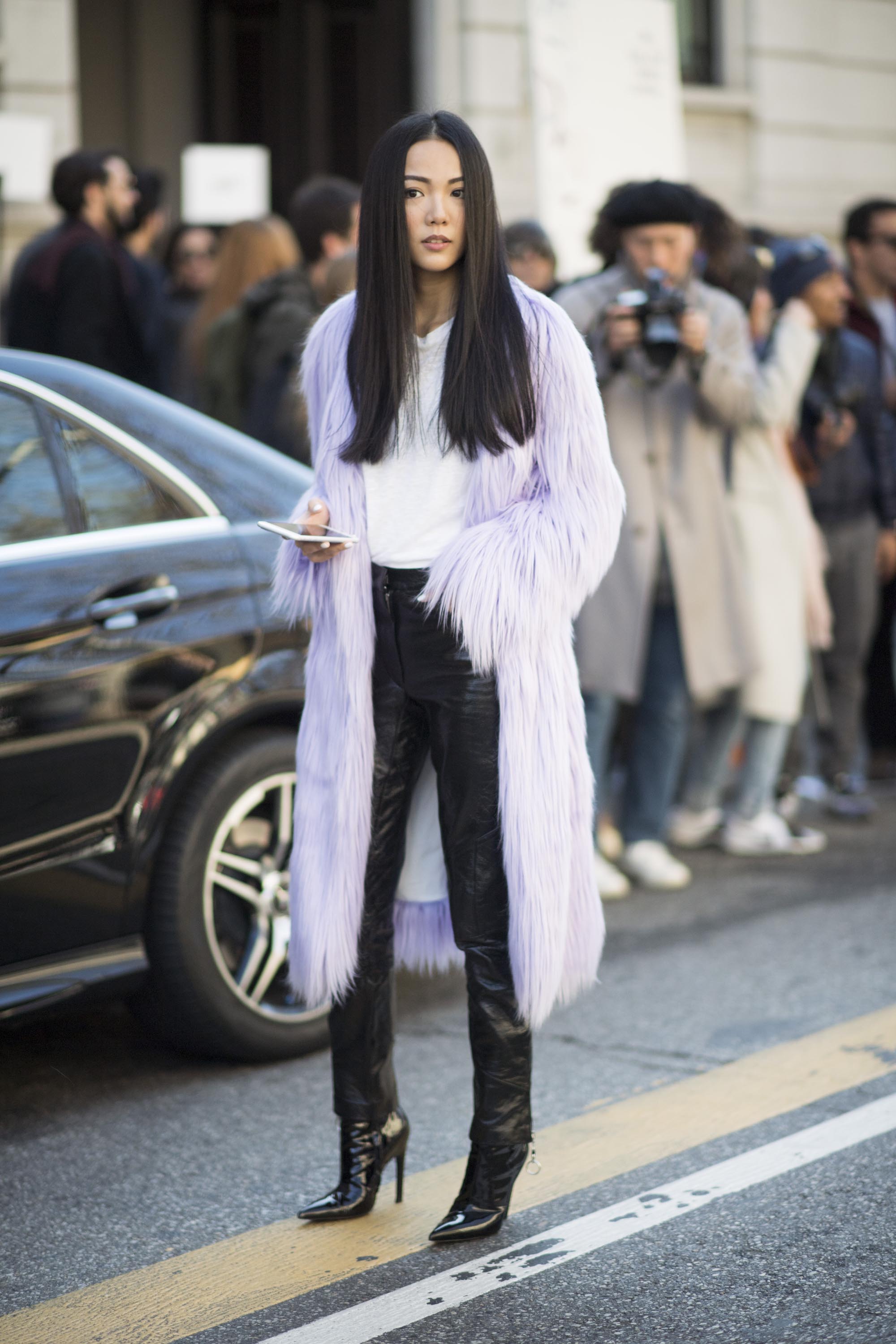 Street style during Milan Fashion Week Fall/Winter 2017/18