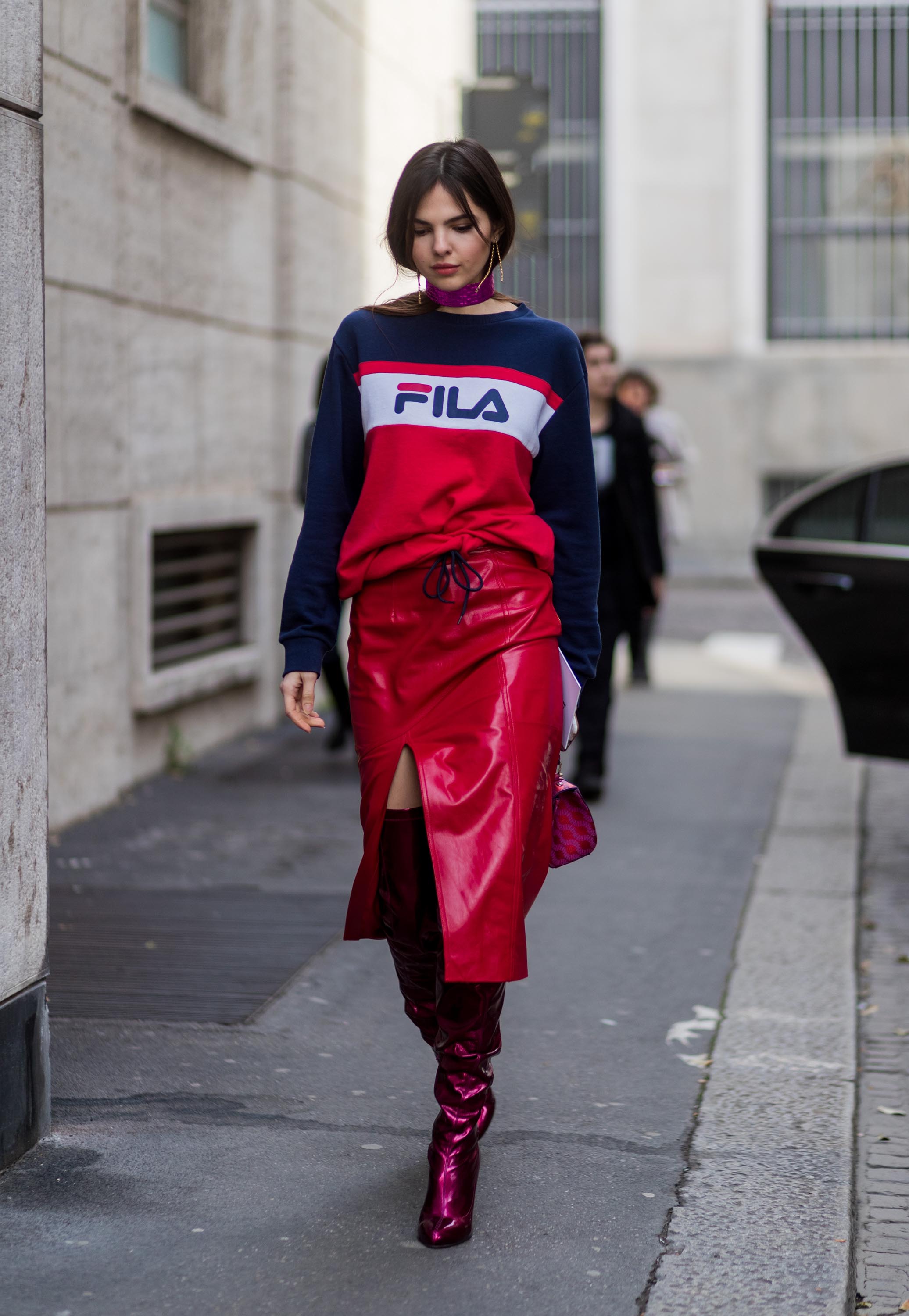 Street style during Milan Fashion Week Fall/Winter 2017/18