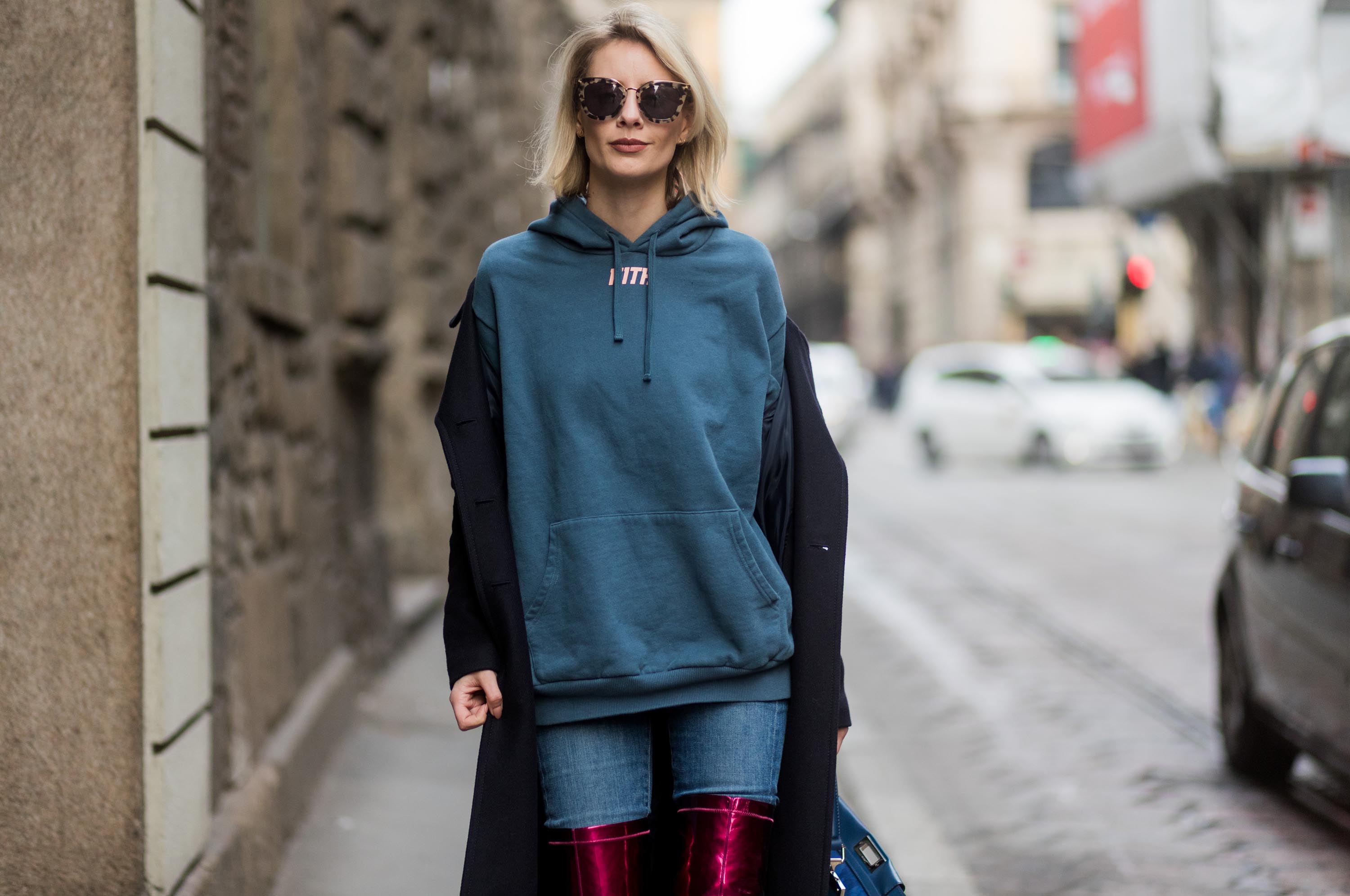 Street style during Milan Fashion Week Fall/Winter 2017/18