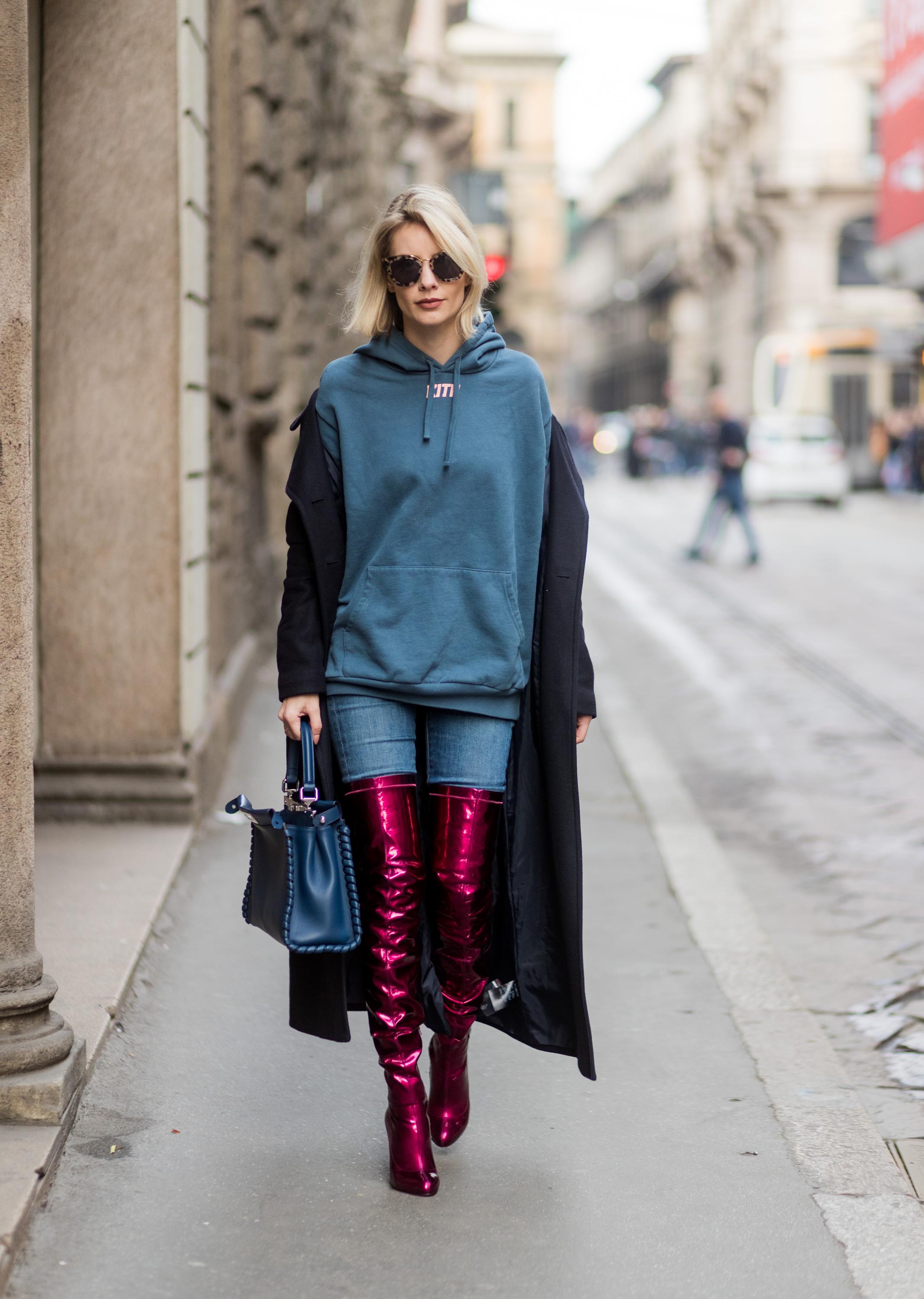 Street style during Milan Fashion Week Fall/Winter 2017/18