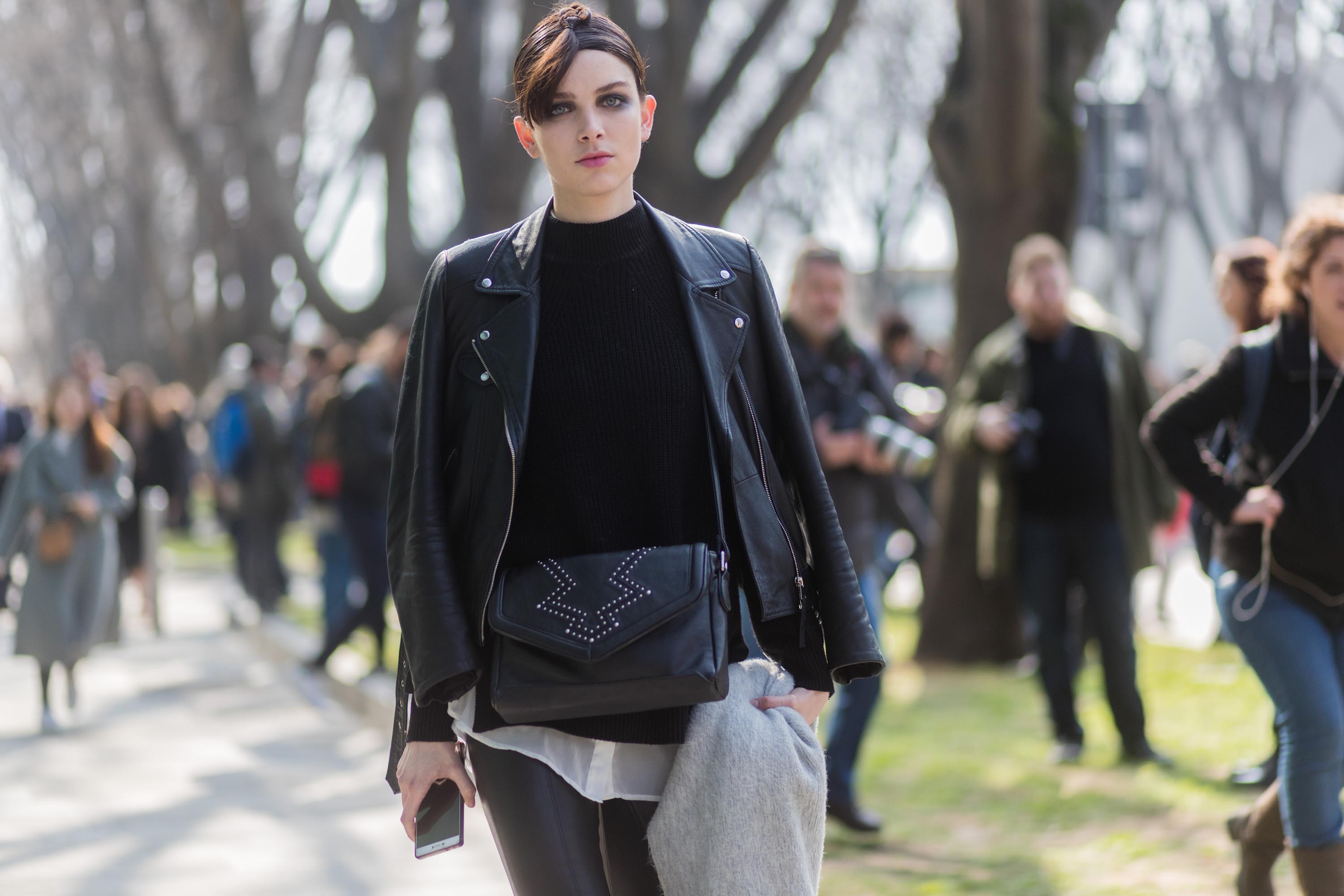 Street style during Milan Fashion Week Fall/Winter 2017/18