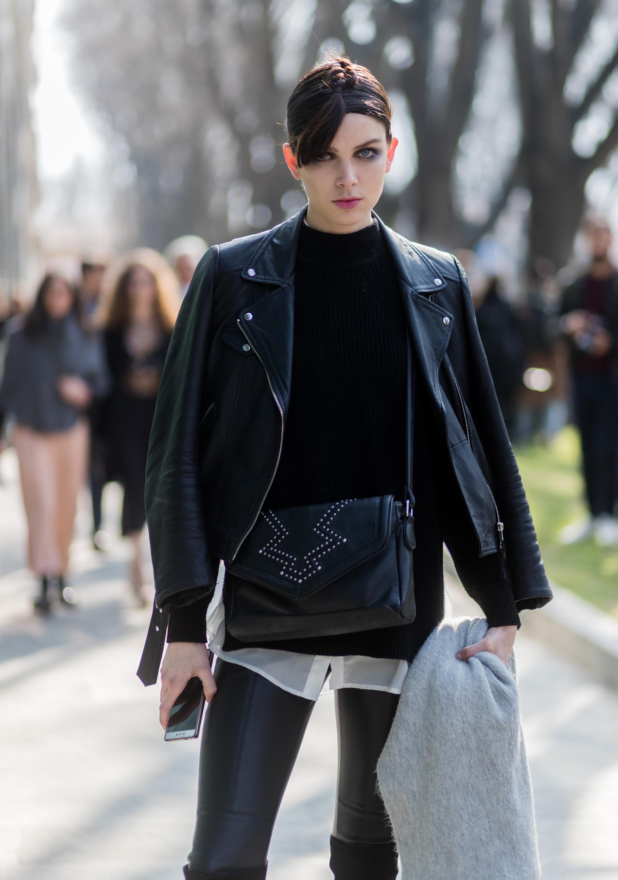 Street style during Milan Fashion Week Fall/Winter 2017/18