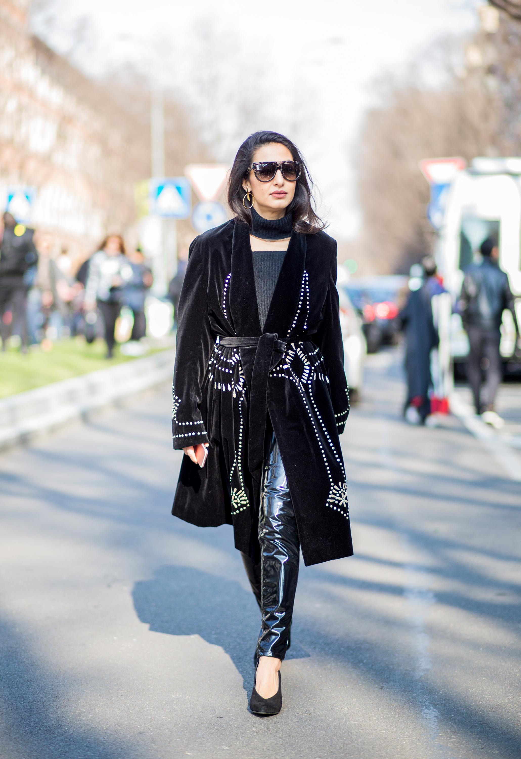 Street style during Milan Fashion Week Fall/Winter 2017/18