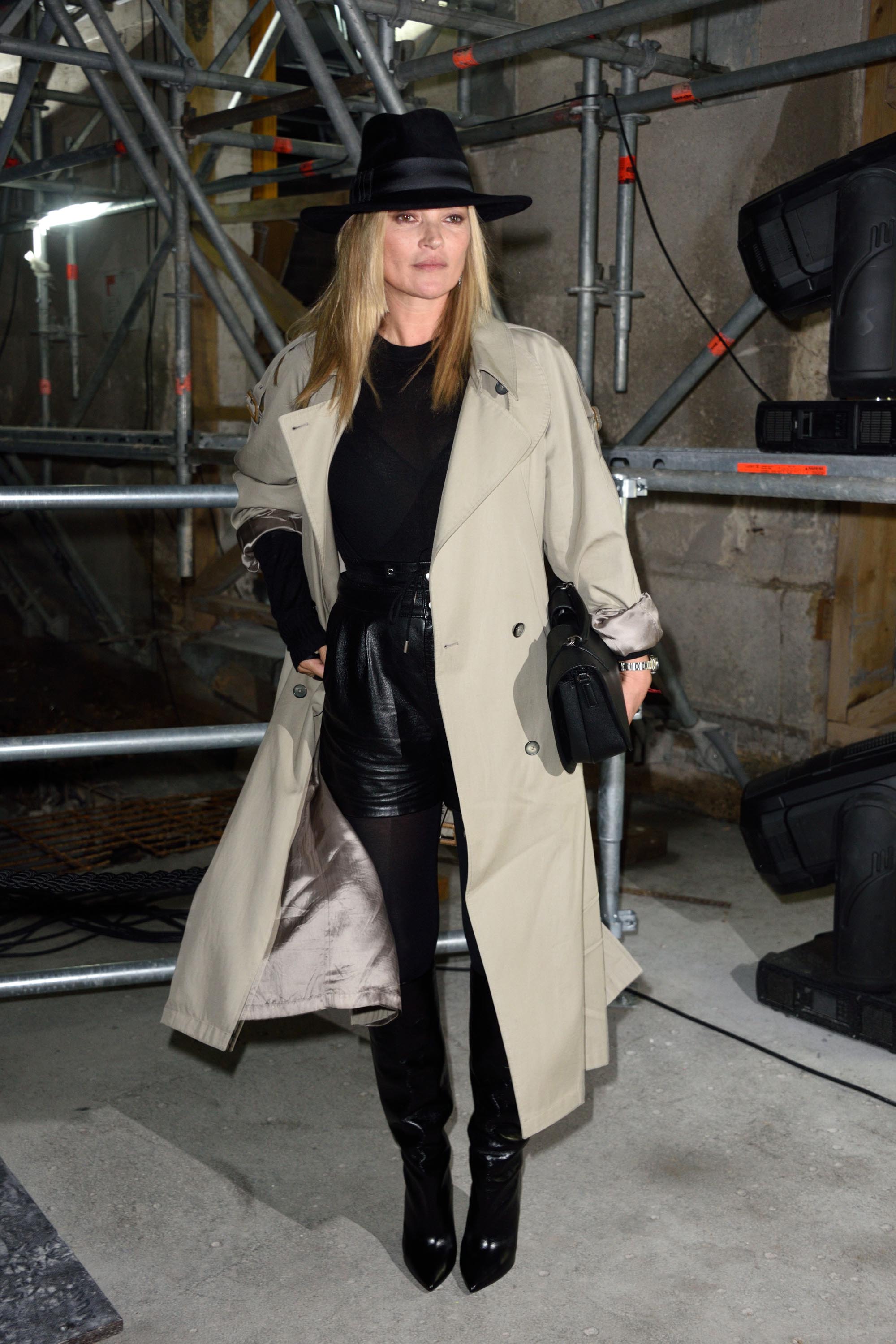 Kate Moss arrivng at The Saint Laurent Fashion Show Fall-Winter