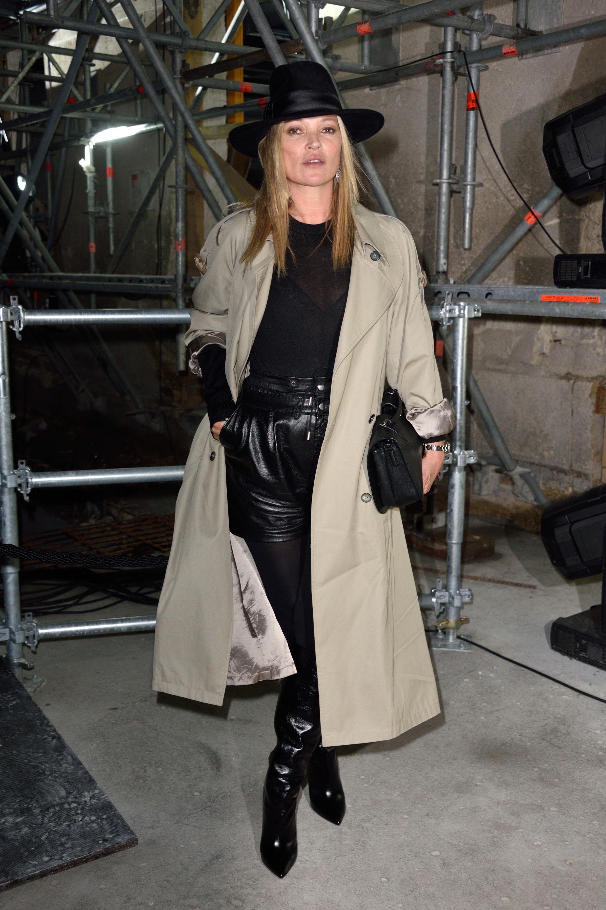 Kate Moss arrivng at The Saint Laurent Fashion Show Fall-Winter