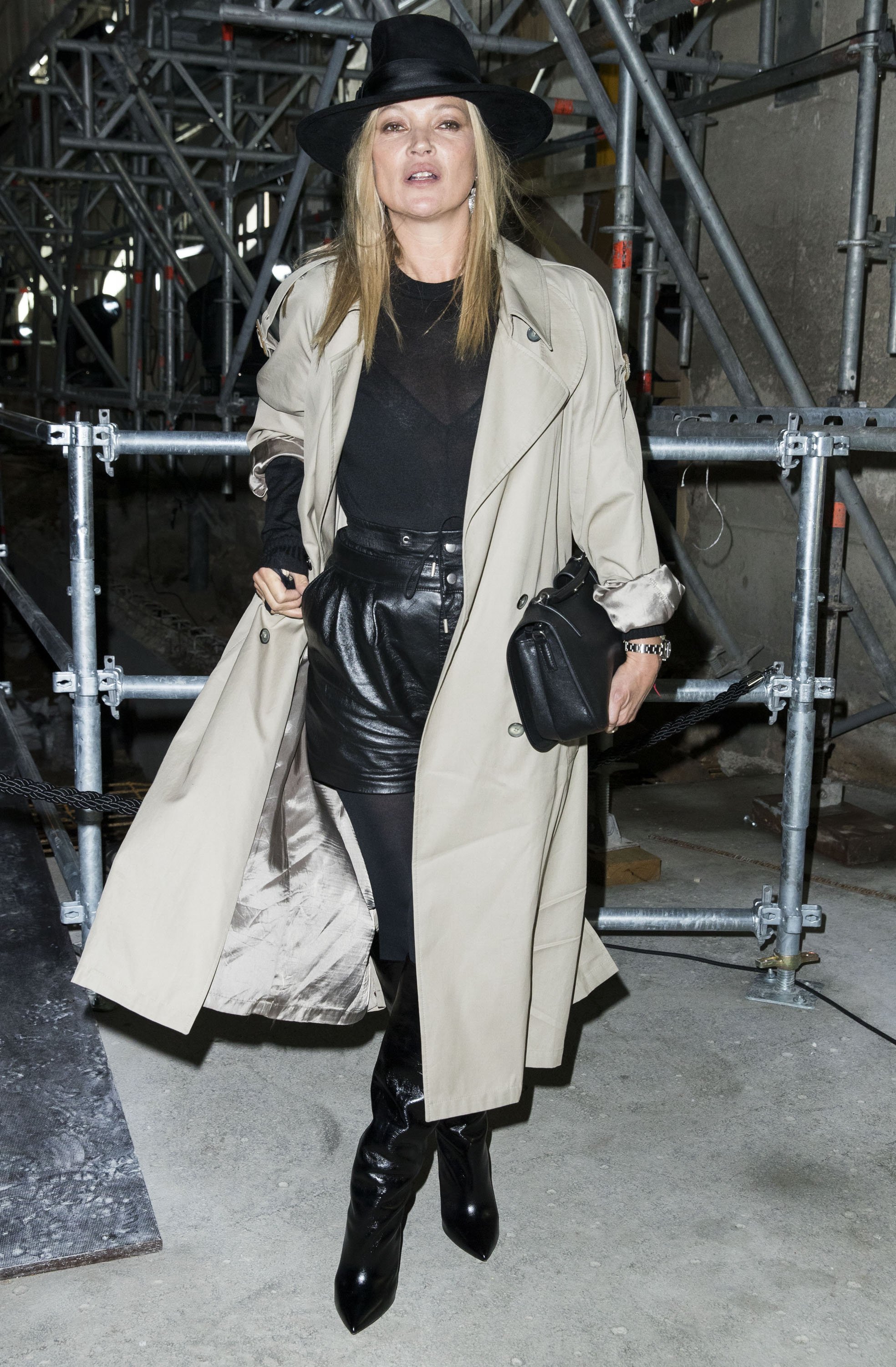 Kate Moss arrivng at The Saint Laurent Fashion Show Fall-Winter