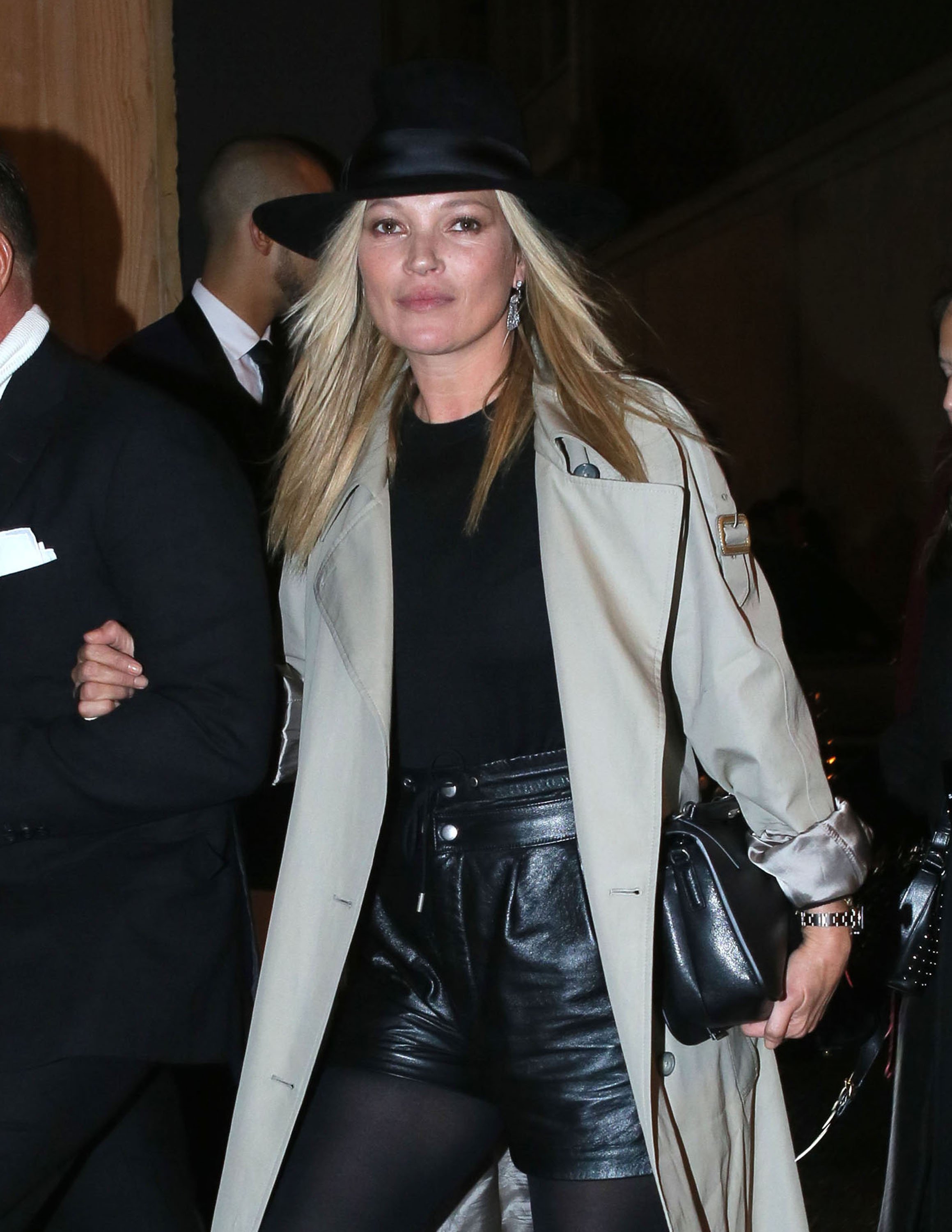 Kate Moss arrivng at The Saint Laurent Fashion Show Fall-Winter