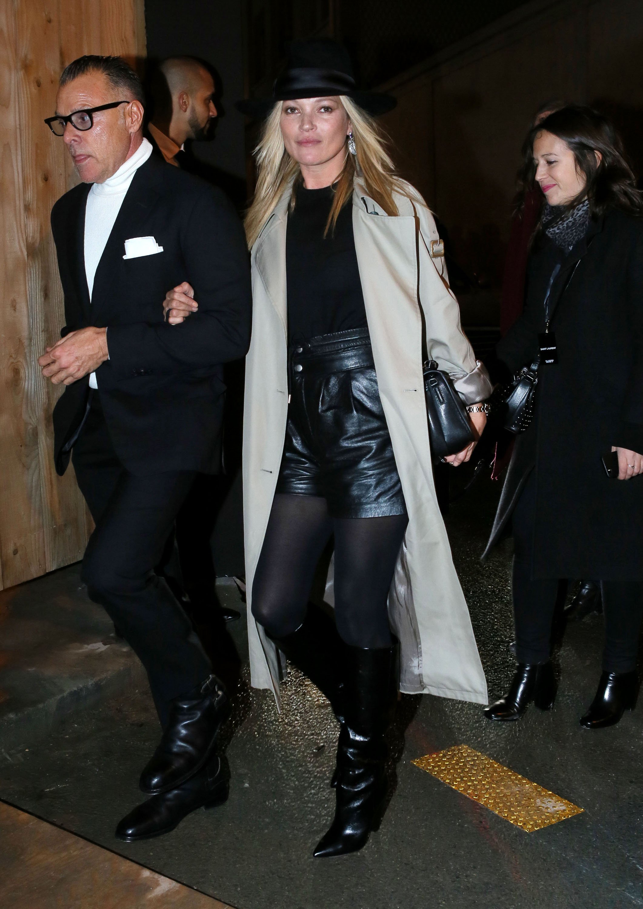 Kate Moss arrivng at The Saint Laurent Fashion Show Fall-Winter