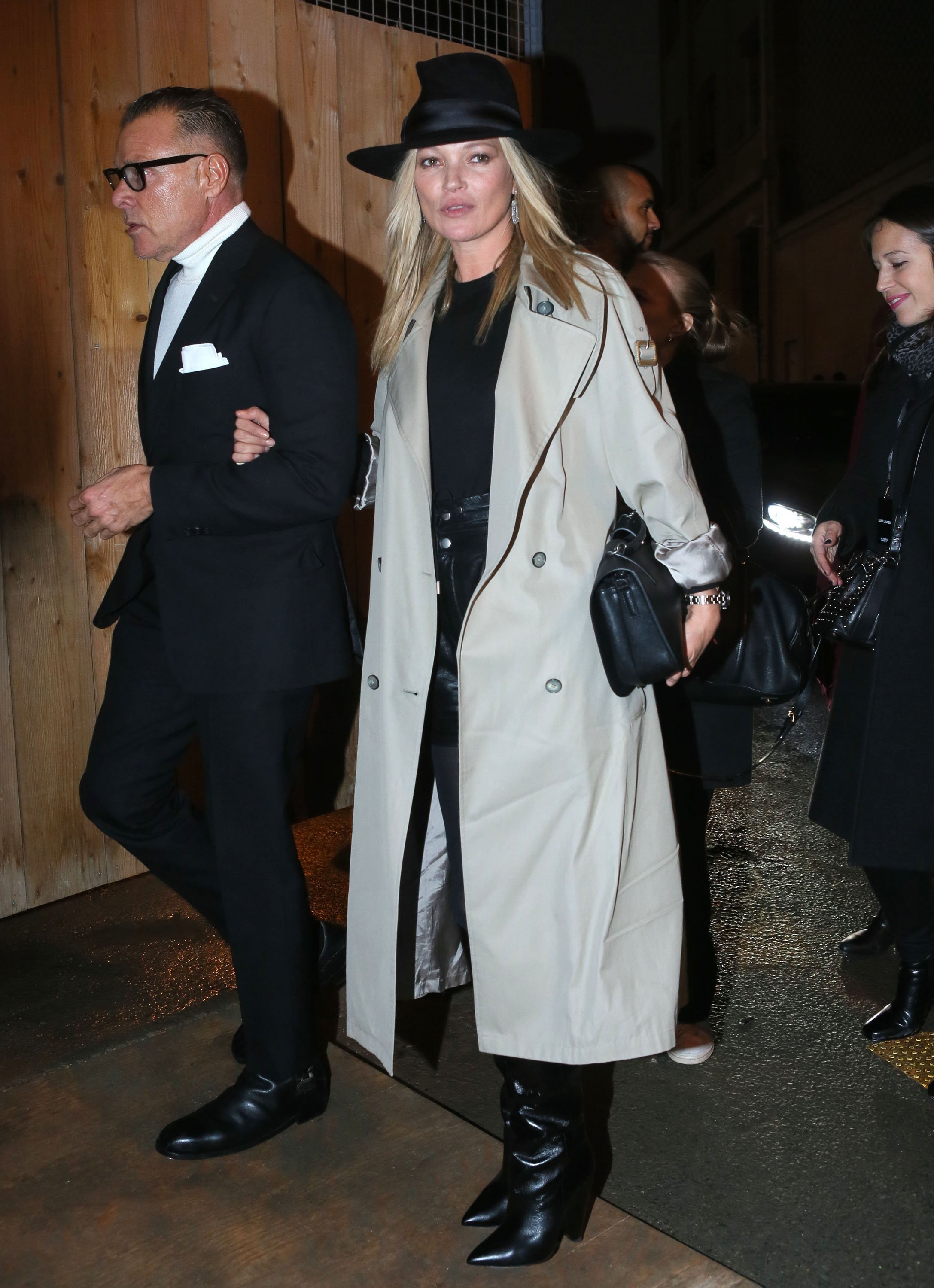 Kate Moss arrivng at The Saint Laurent Fashion Show Fall-Winter