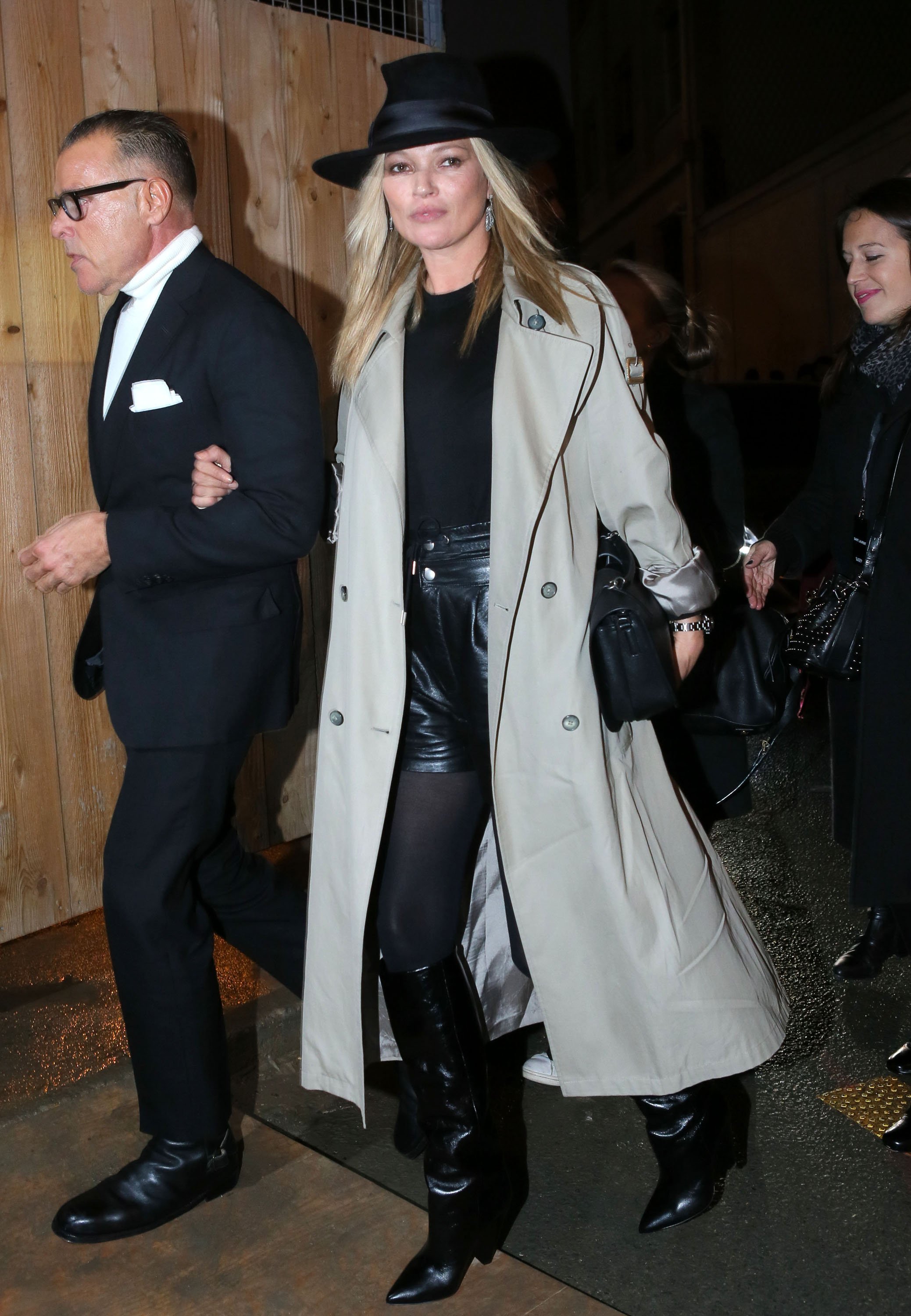 Kate Moss arrivng at The Saint Laurent Fashion Show Fall-Winter