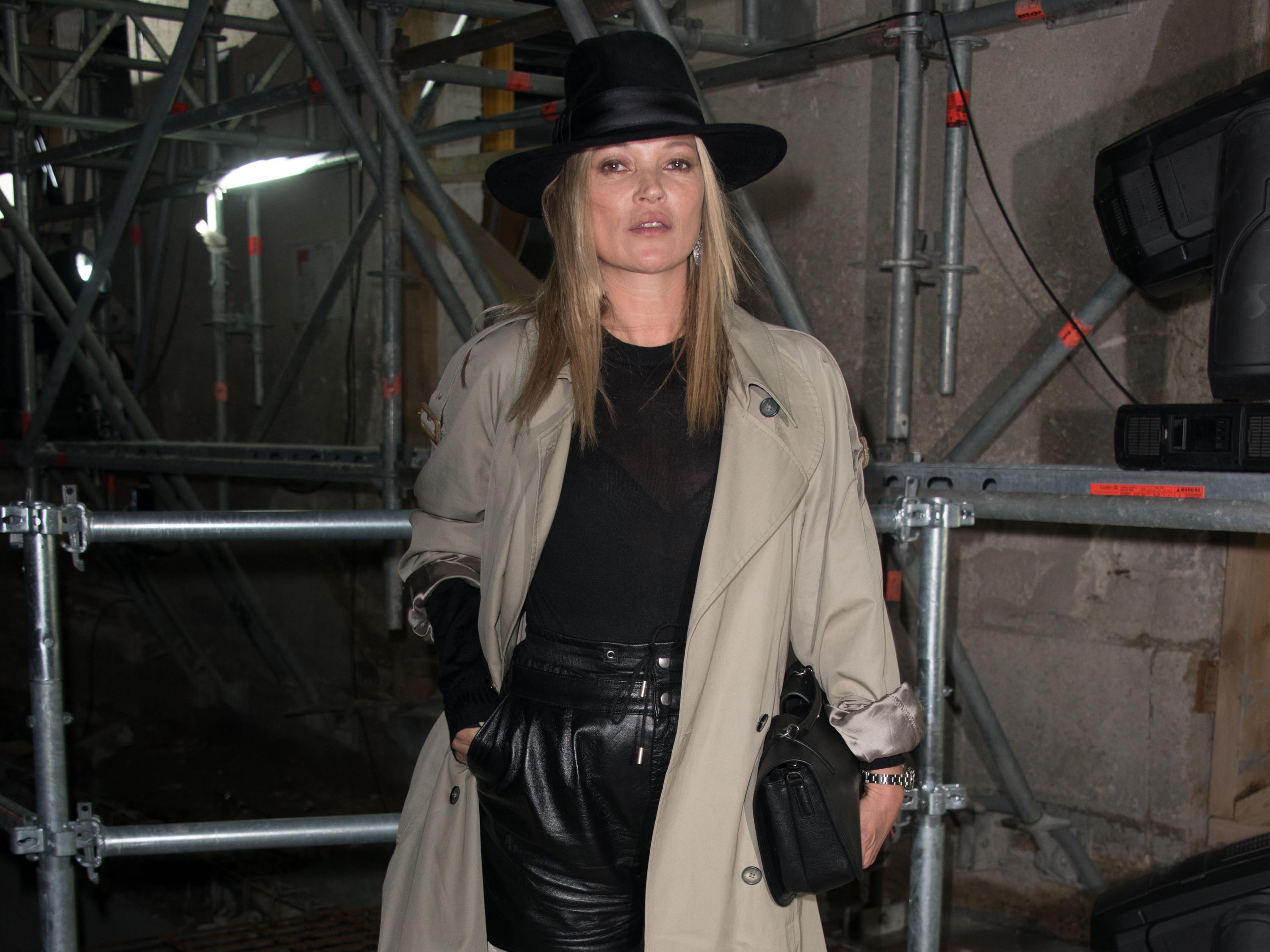 Kate Moss arrivng at The Saint Laurent Fashion Show Fall-Winter