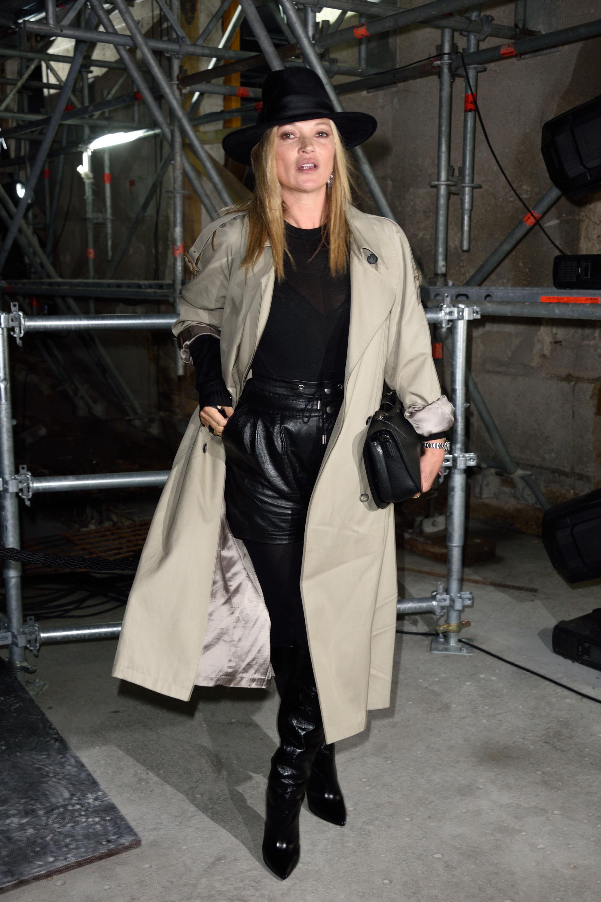 Kate Moss arrivng at The Saint Laurent Fashion Show Fall-Winter