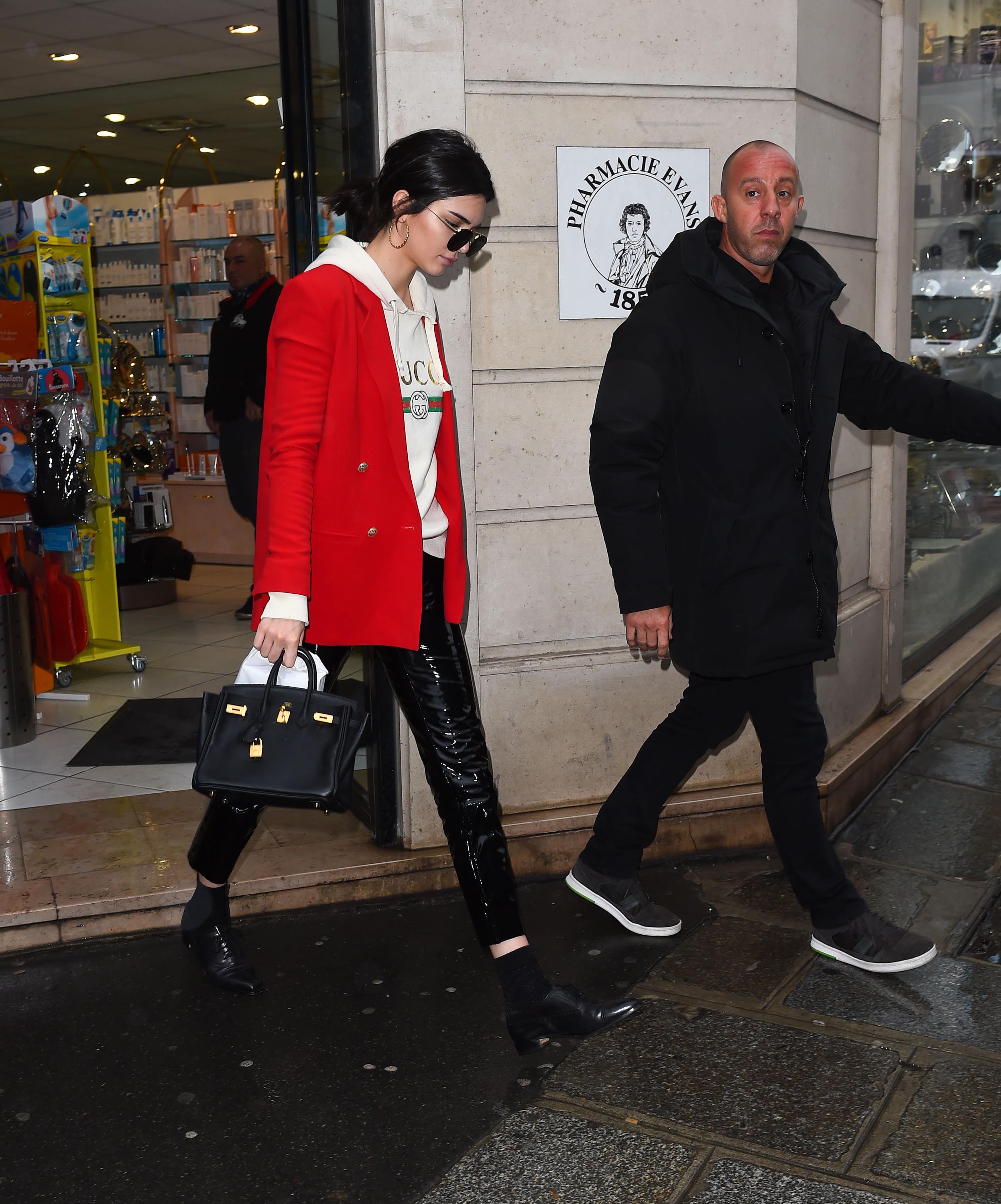 Kendall Jenner leaves her hotel