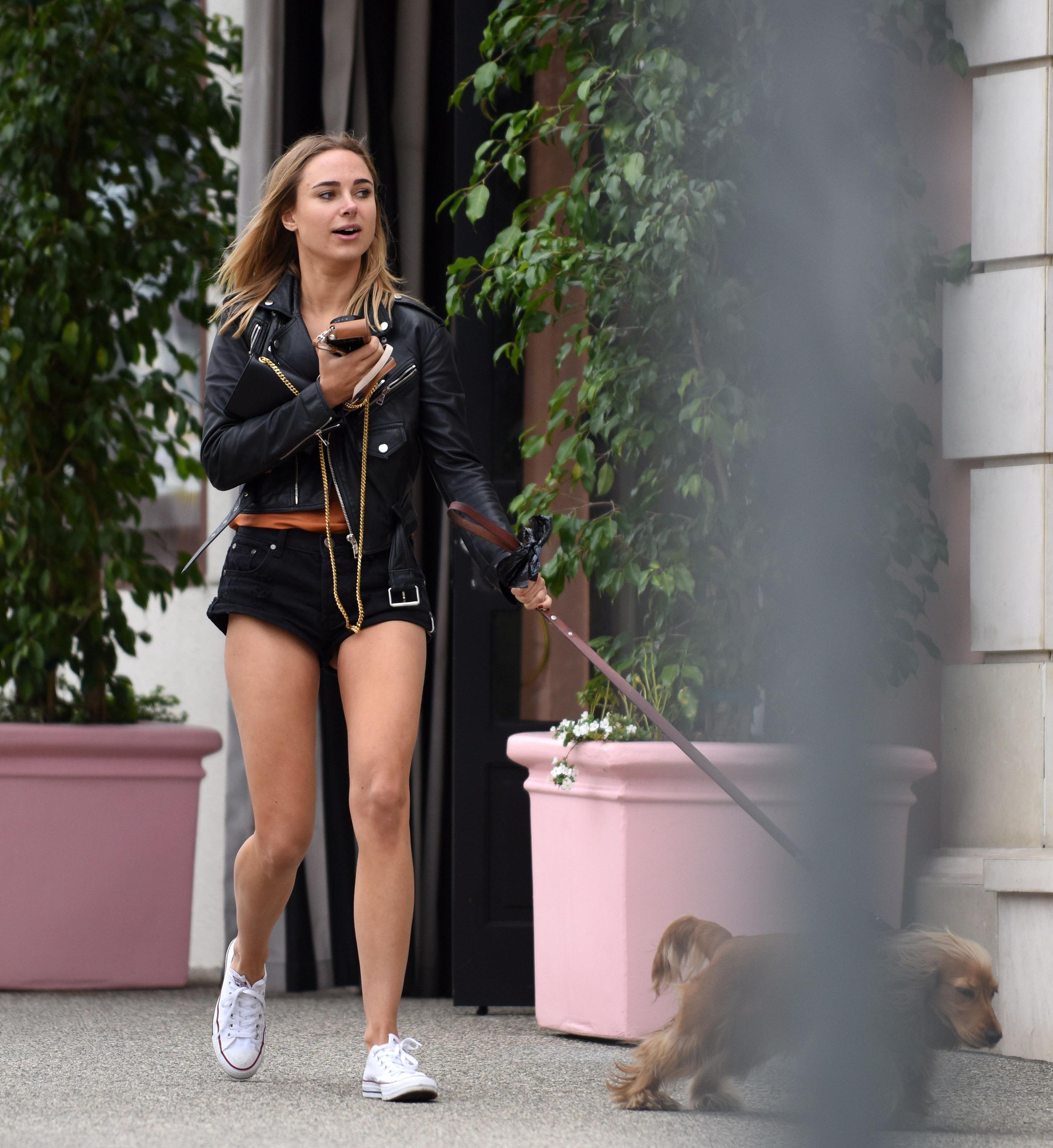 Kimberley Garner spotted with her dog
