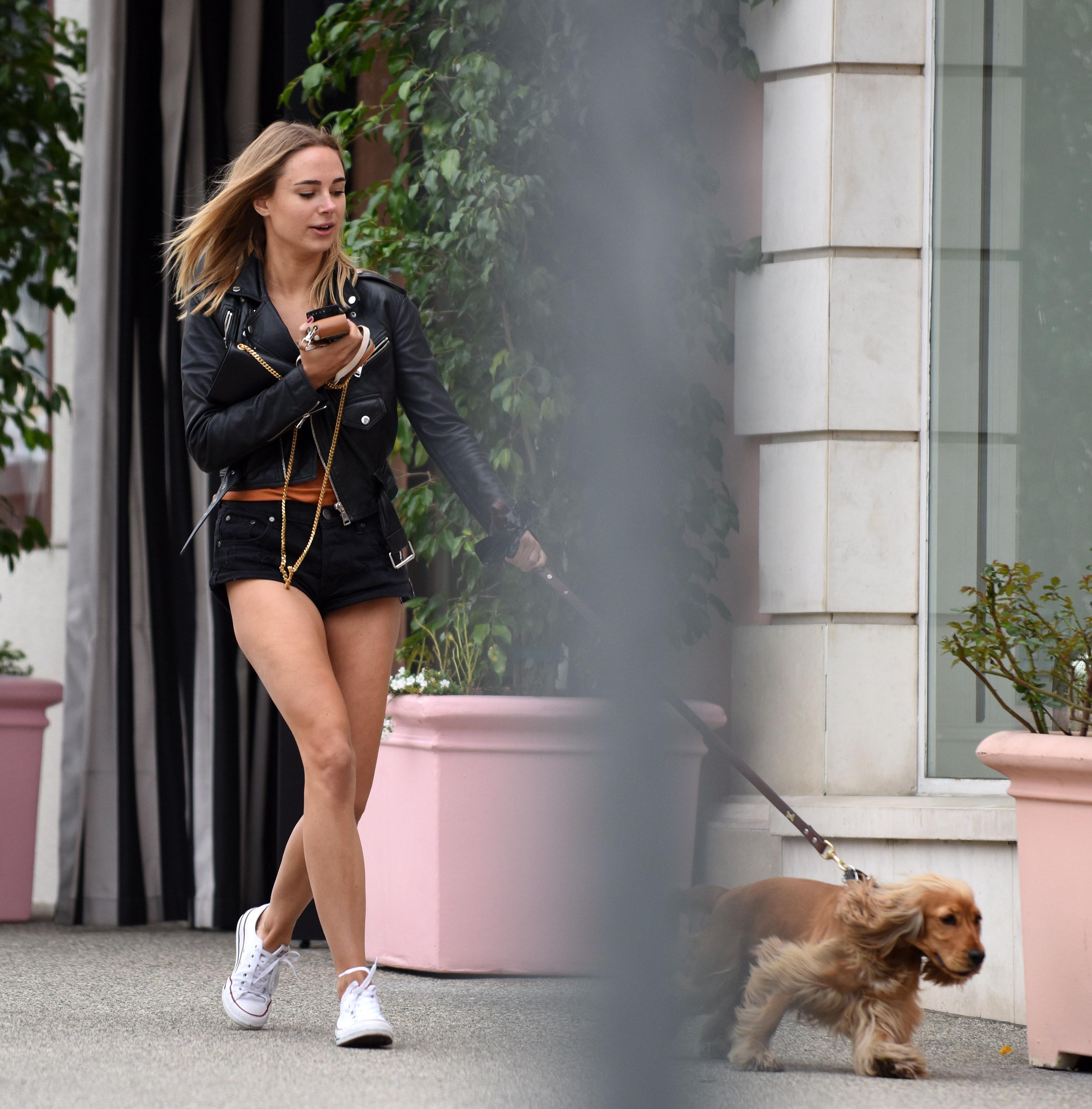 Kimberley Garner spotted with her dog