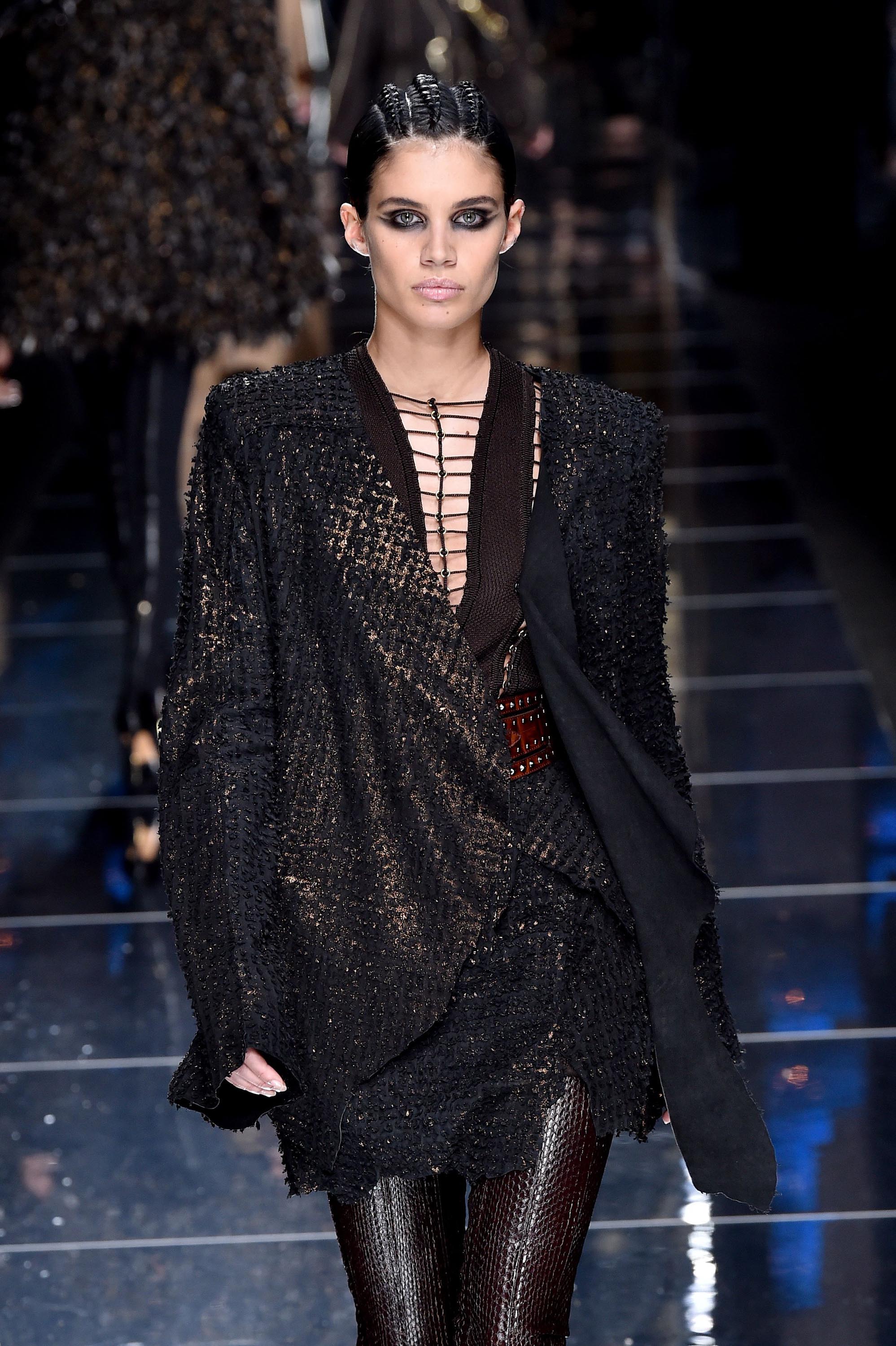 Sara Sampaio attends Balmain show