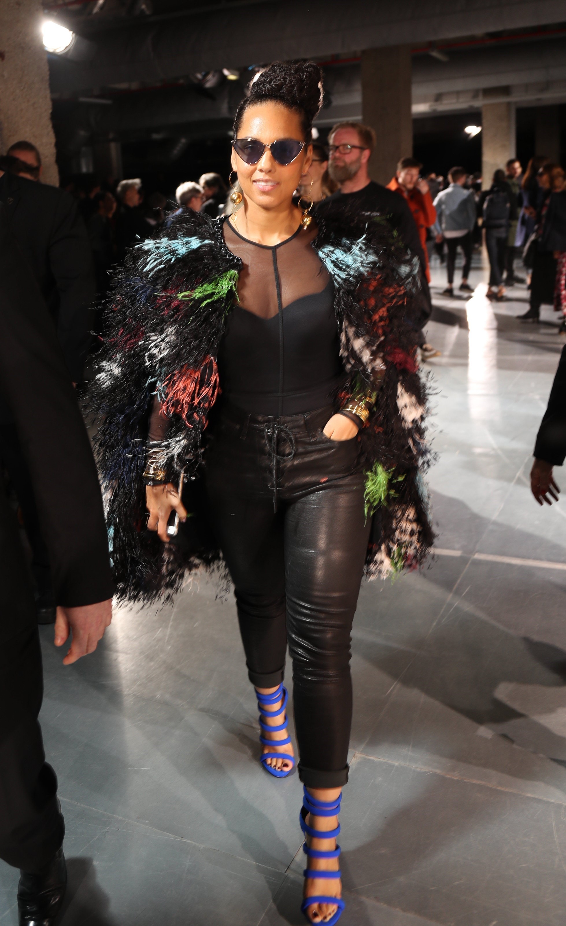 Alicia Keys attends the Yohji Yamamoto fashion show