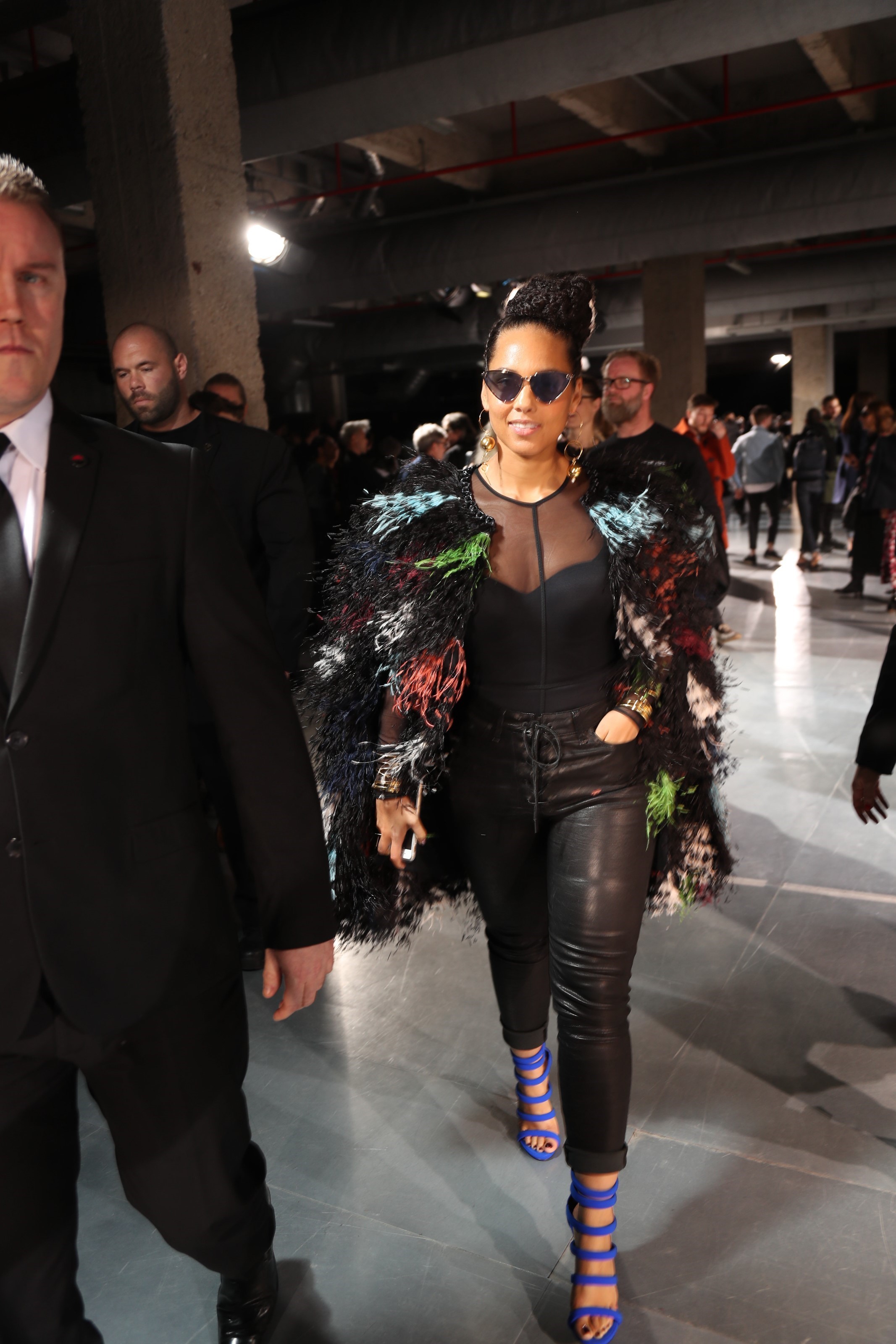 Alicia Keys attends the Yohji Yamamoto fashion show