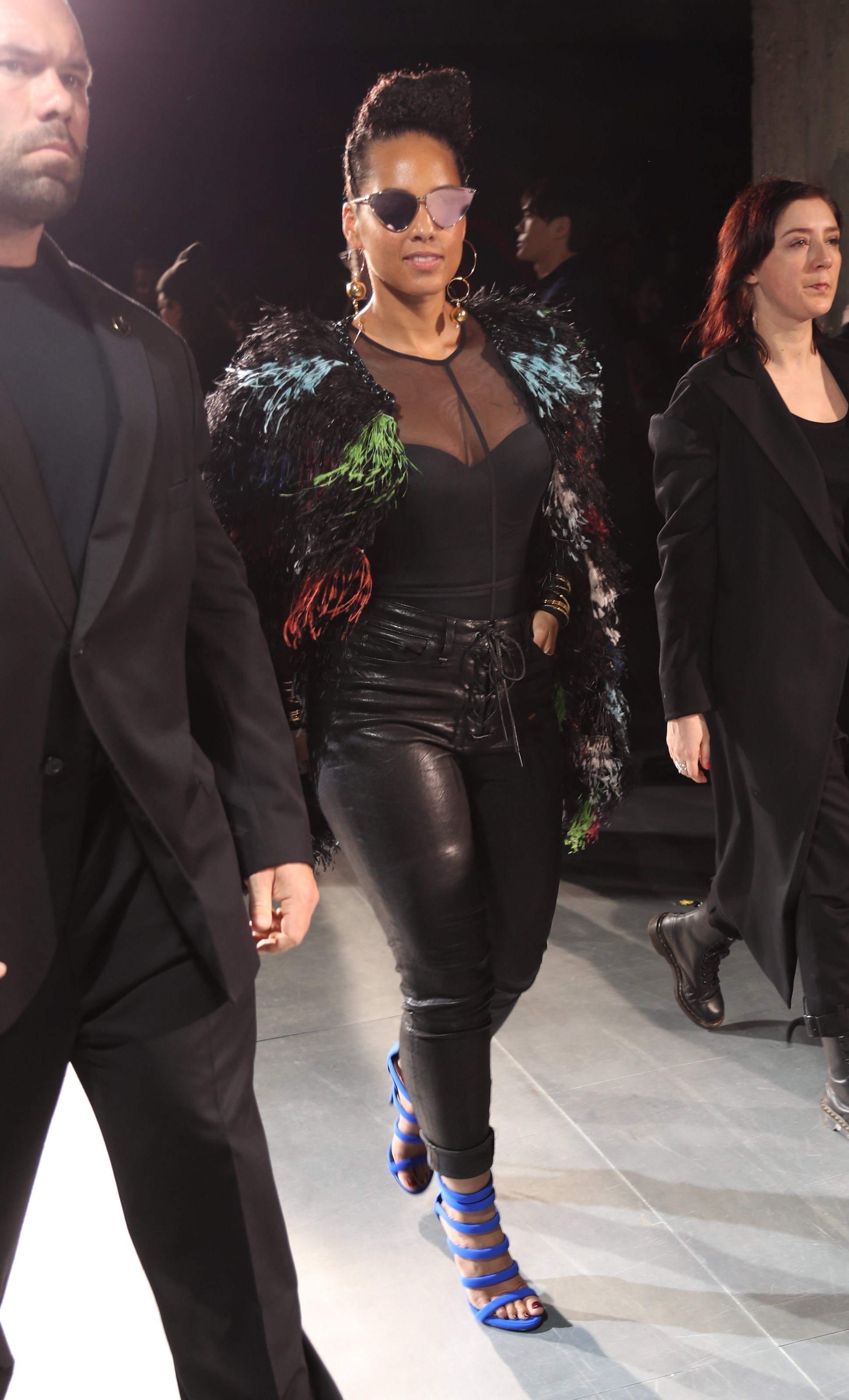 Alicia Keys attends the Yohji Yamamoto fashion show