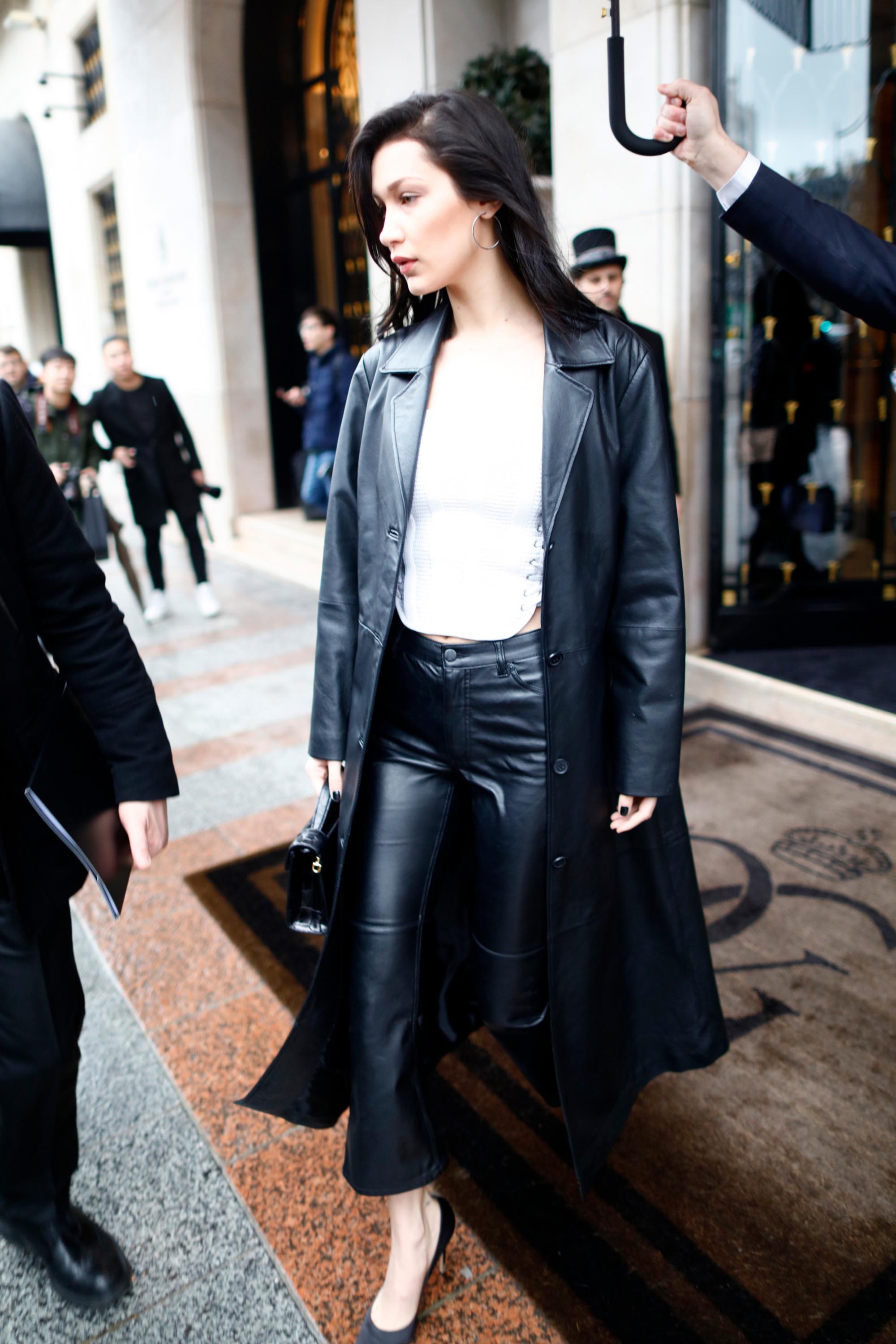 Bella Hadid leaving her hotel