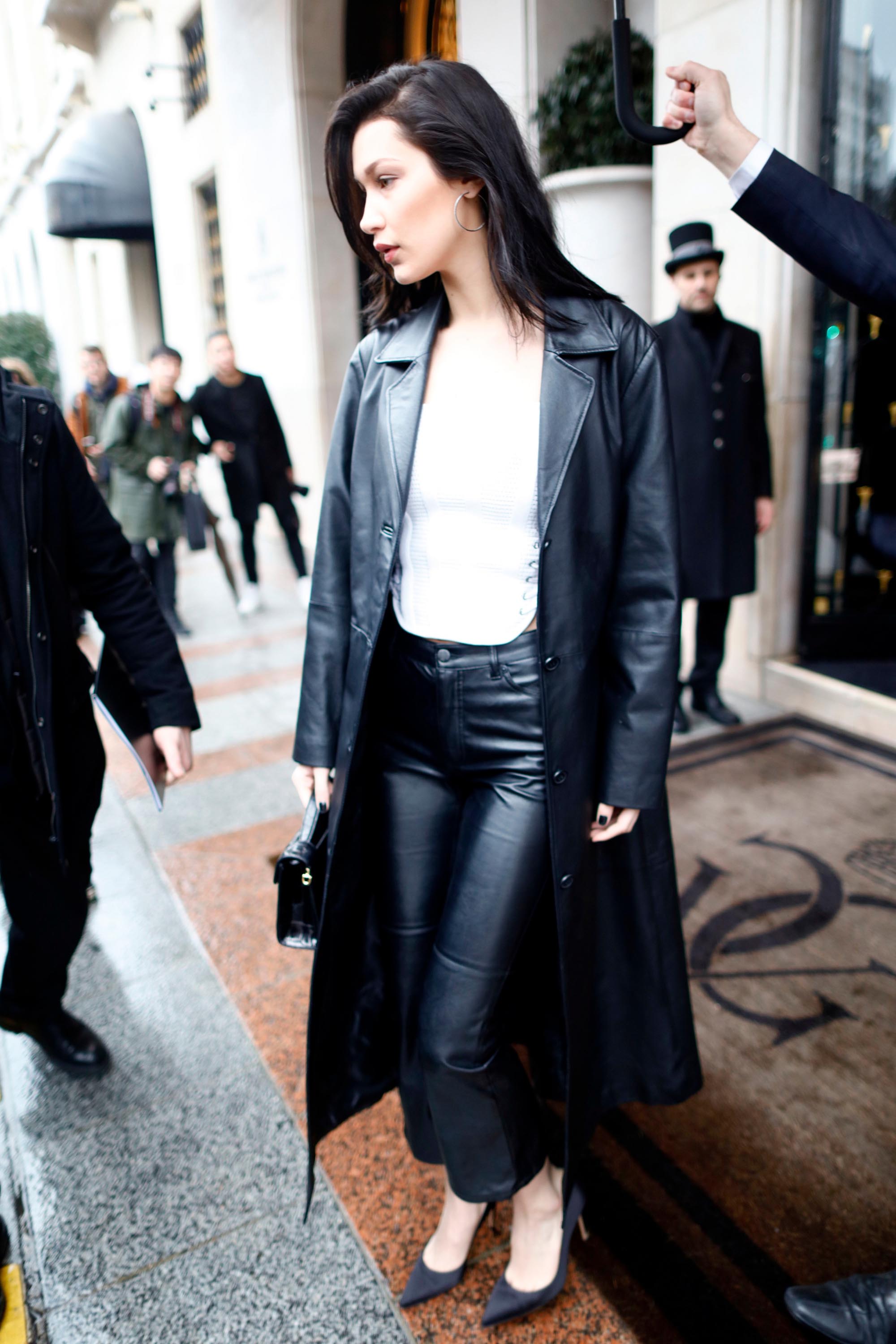 Bella Hadid leaving her hotel