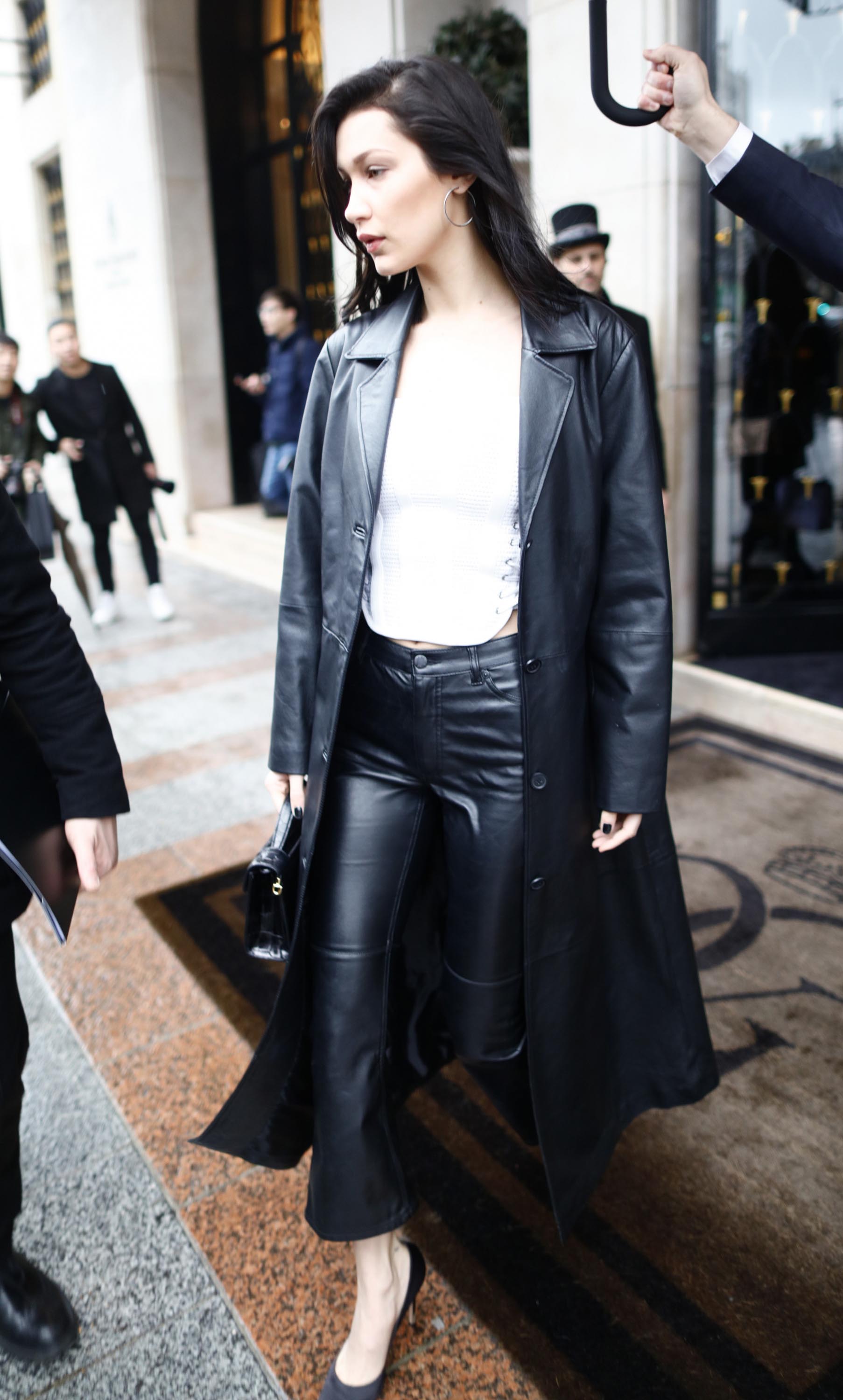 Bella Hadid leaving her hotel