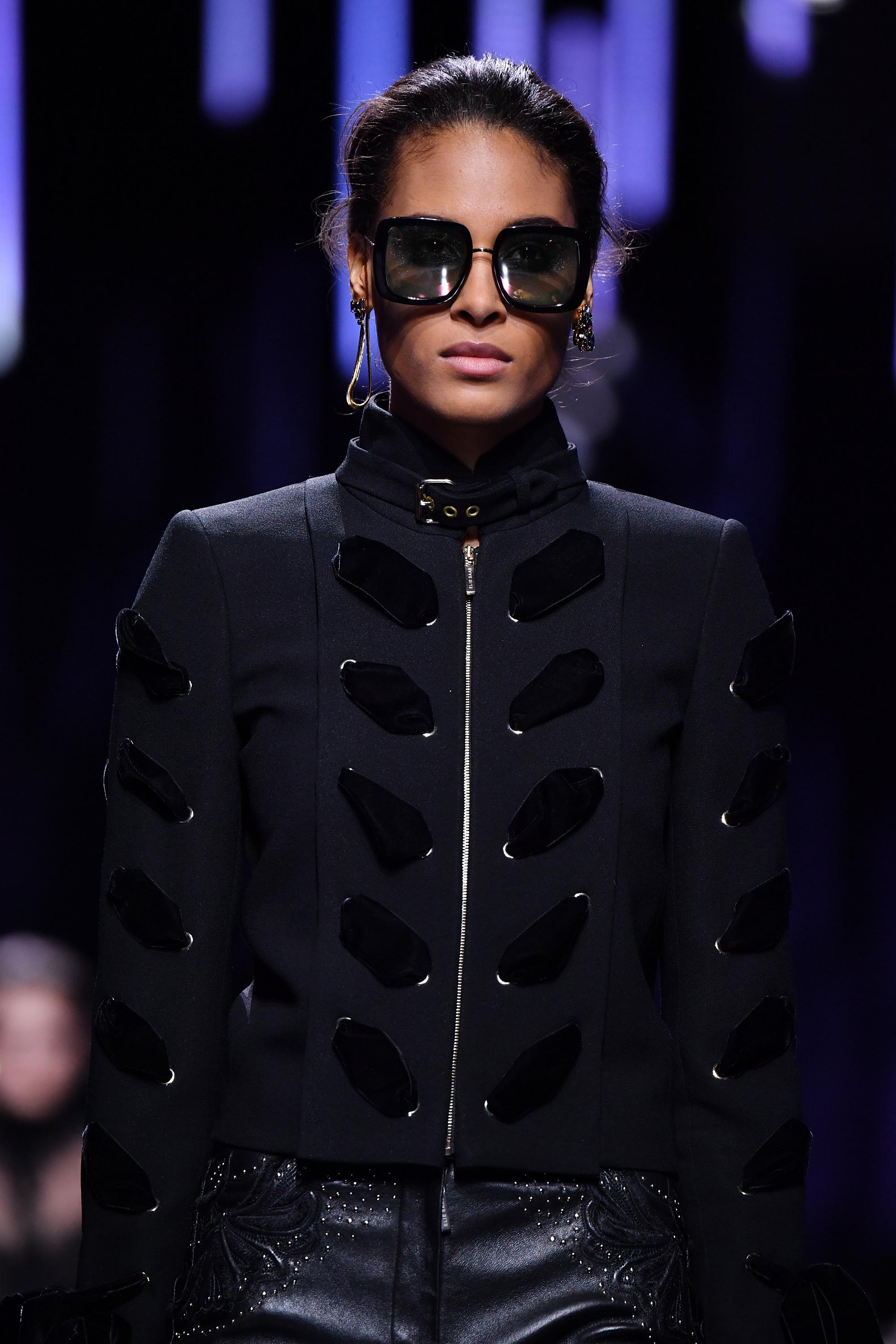 Cindy Bruna walks the runway during the Elie Saab show