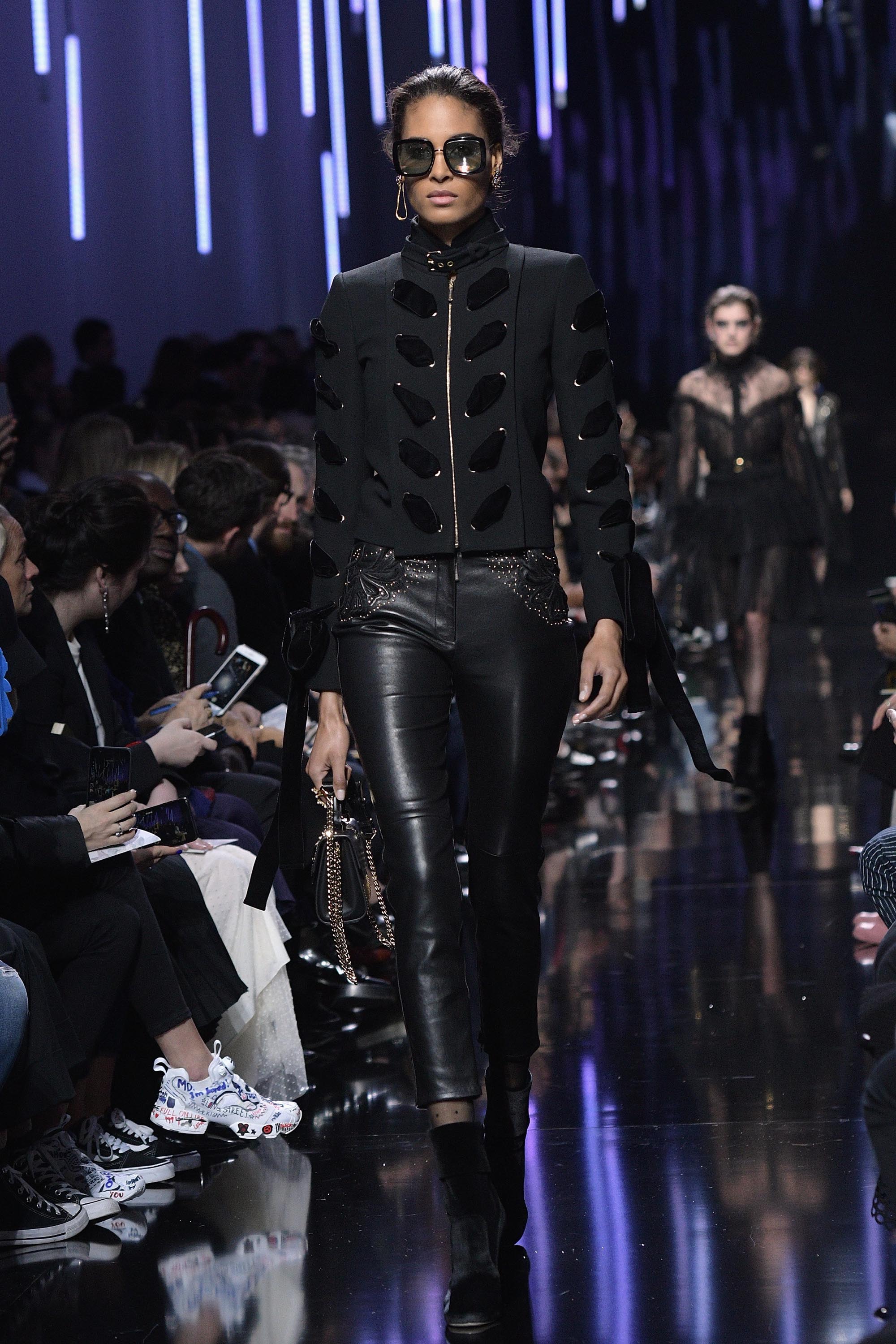 Cindy Bruna walks the runway during the Elie Saab show