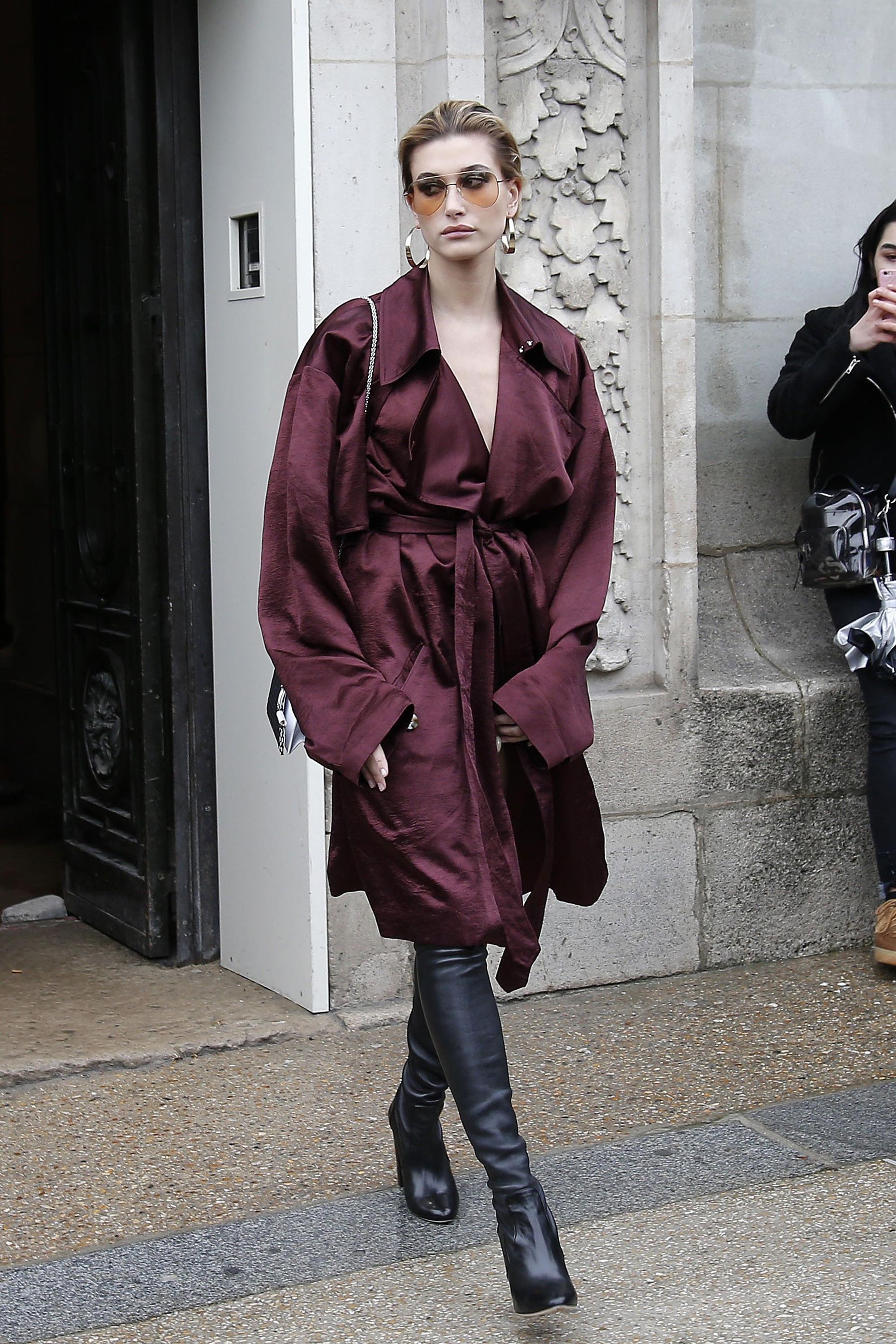 Hailey Baldwin attends the Elie Saab show