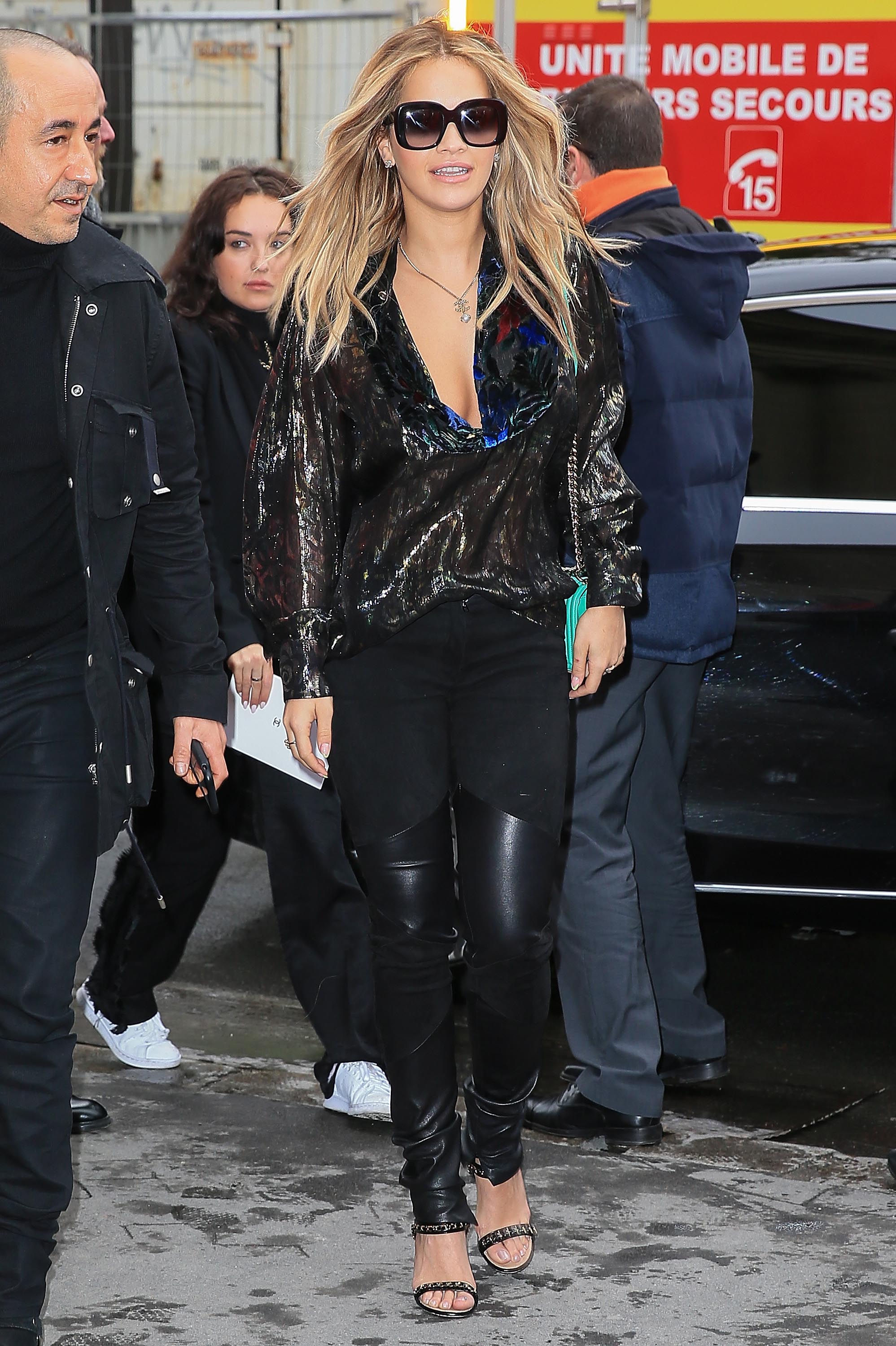 Rita Ora is seen arriving at Chanel fashion show
