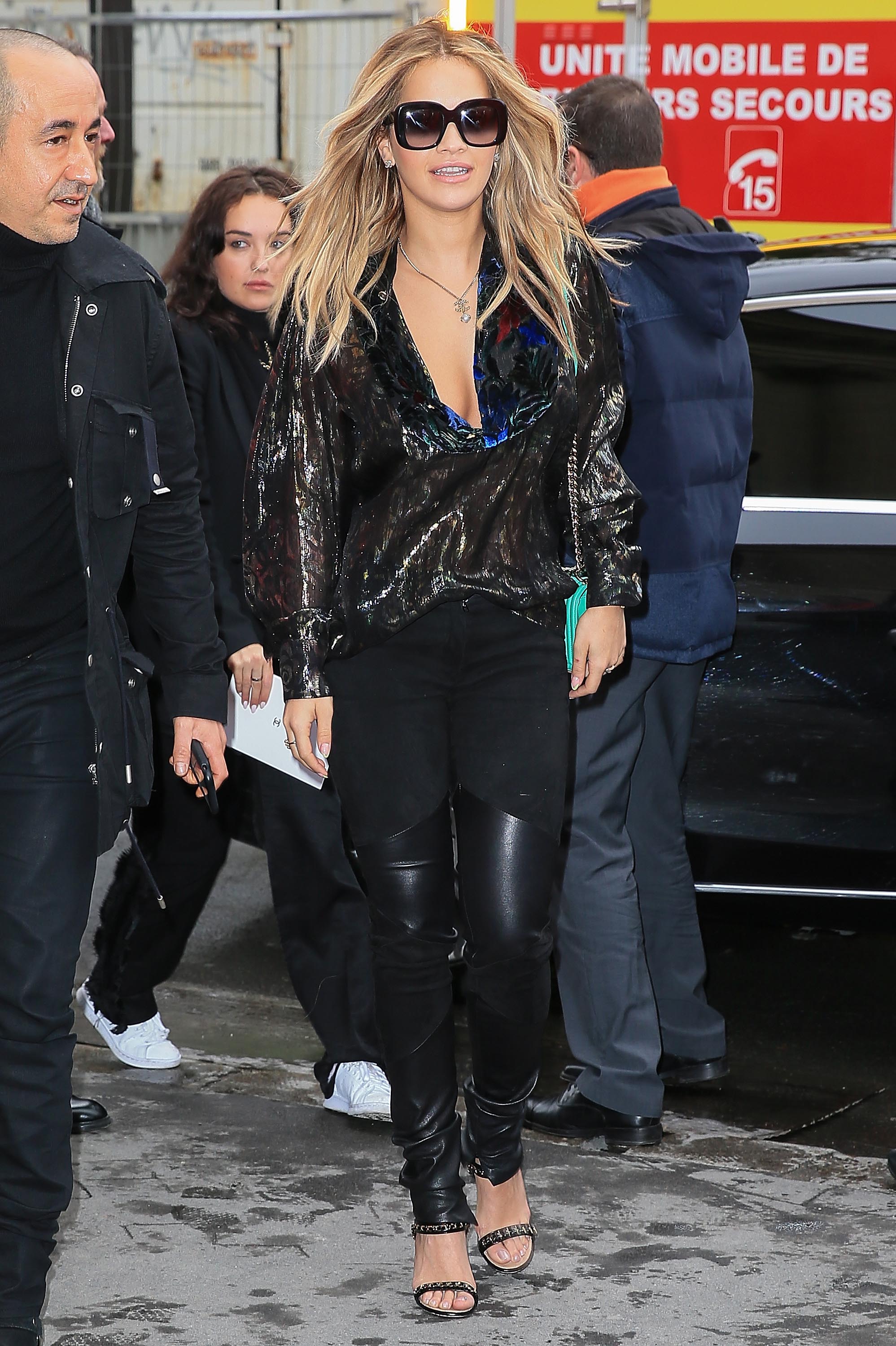 Rita Ora is seen arriving at Chanel fashion show