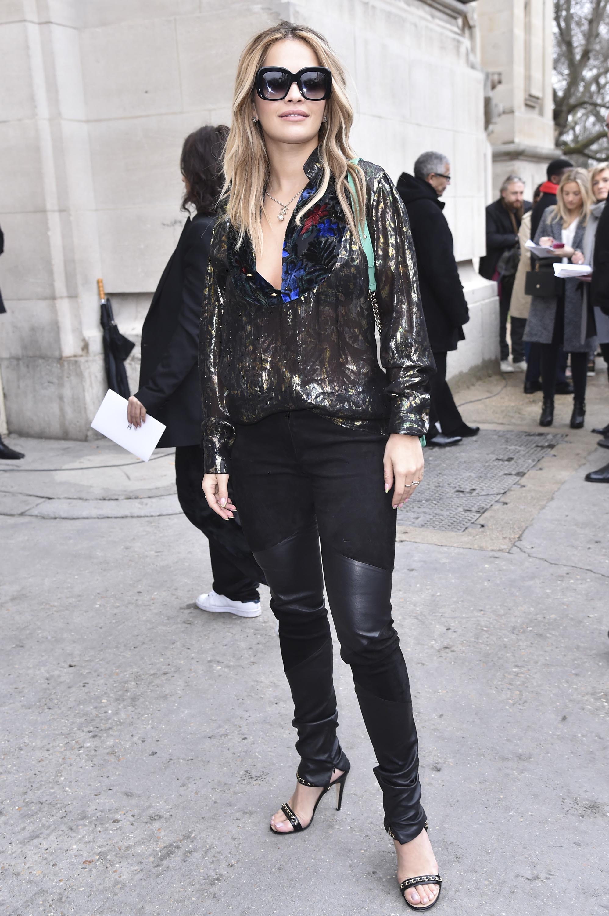 Rita Ora is seen arriving at Chanel fashion show