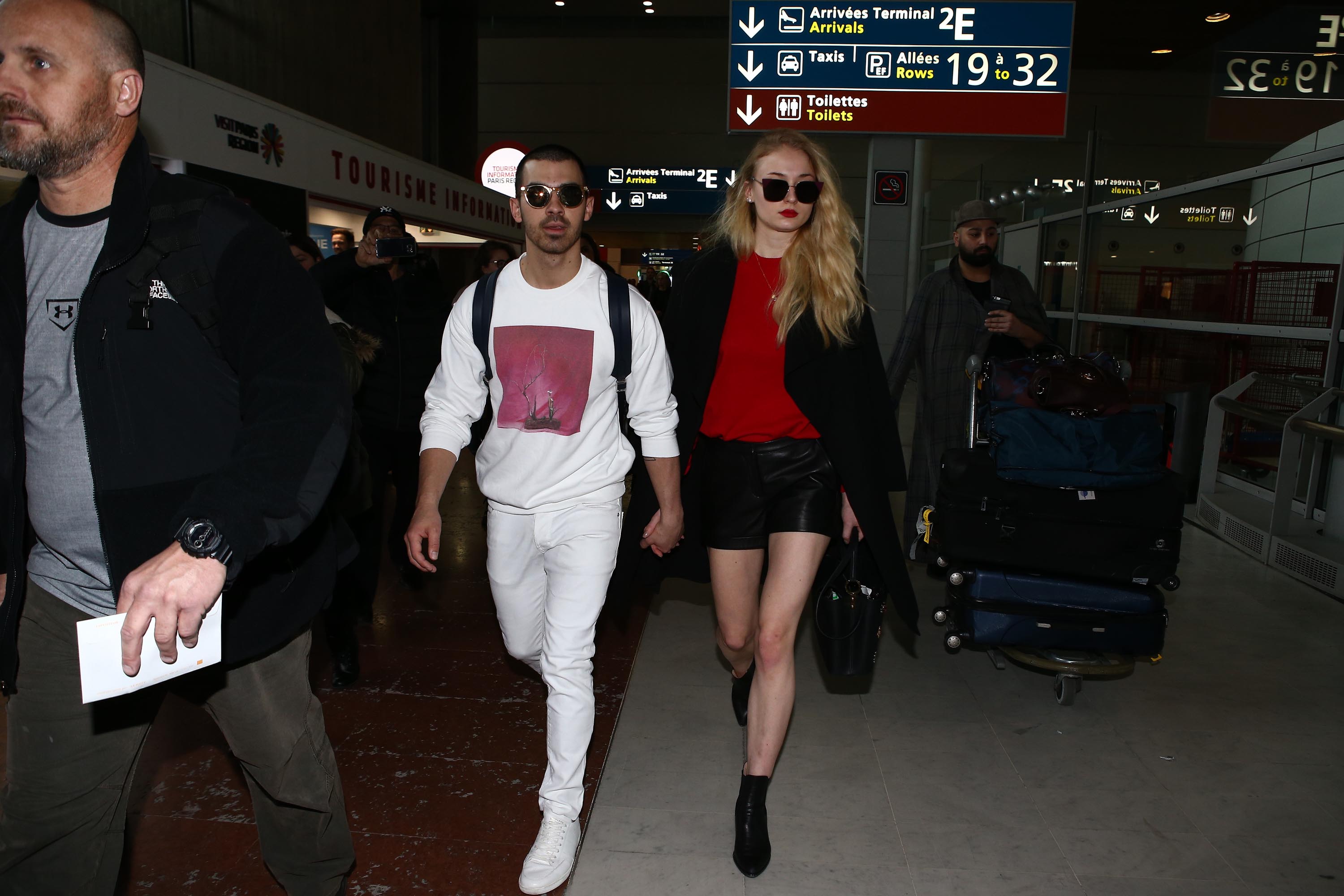 Sophie Turner arrives in Paris