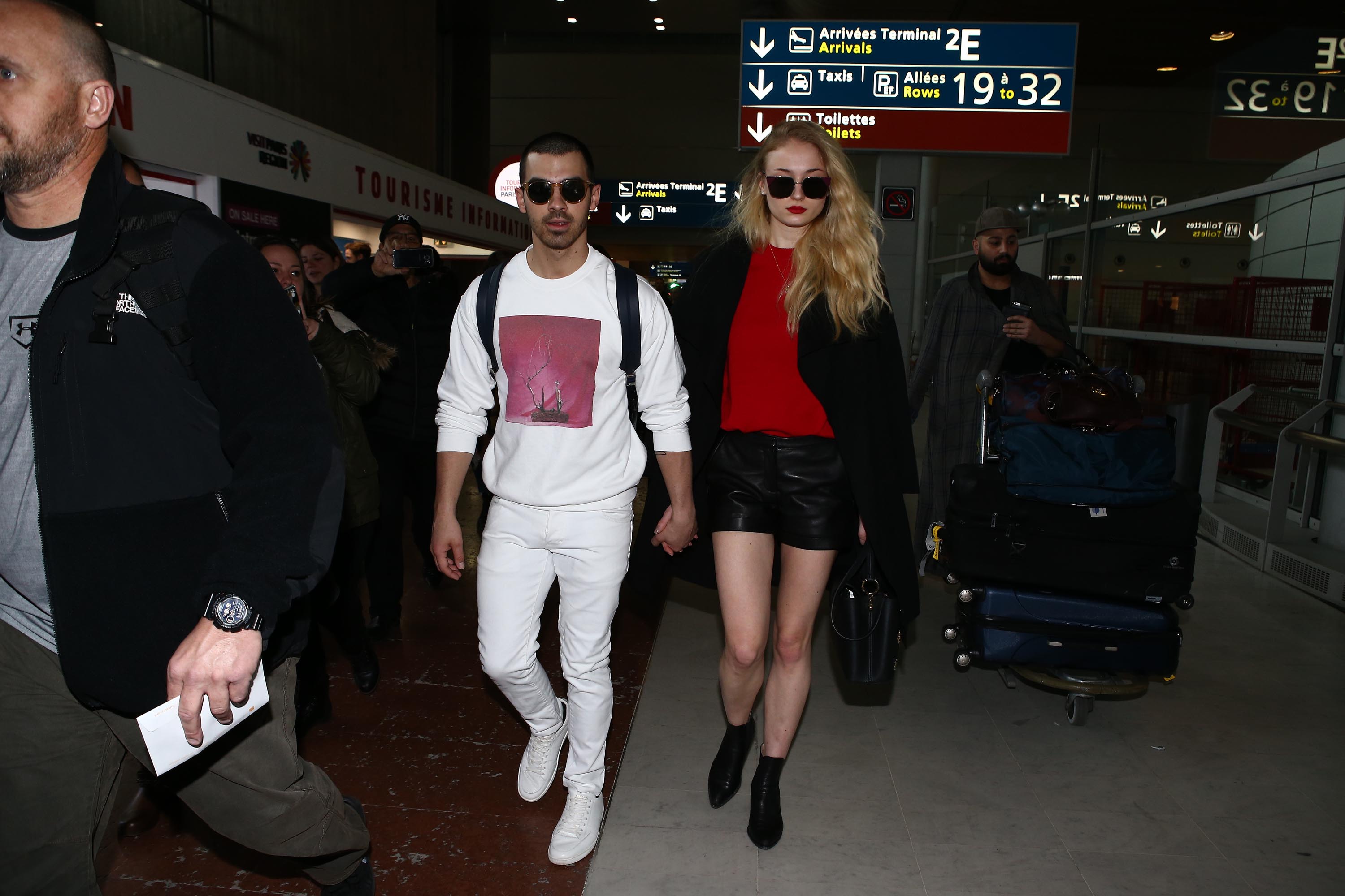 Sophie Turner arrives in Paris